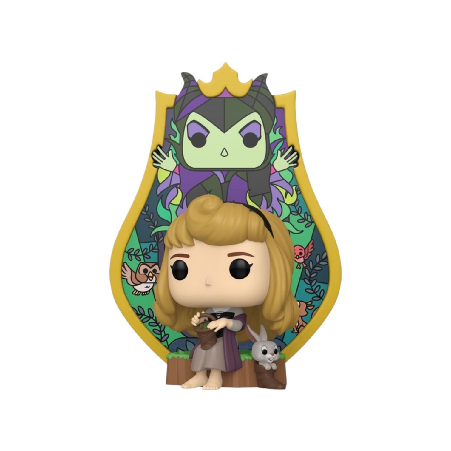 Funko Pop! vinyl figure of a character with a decorative background on a white background