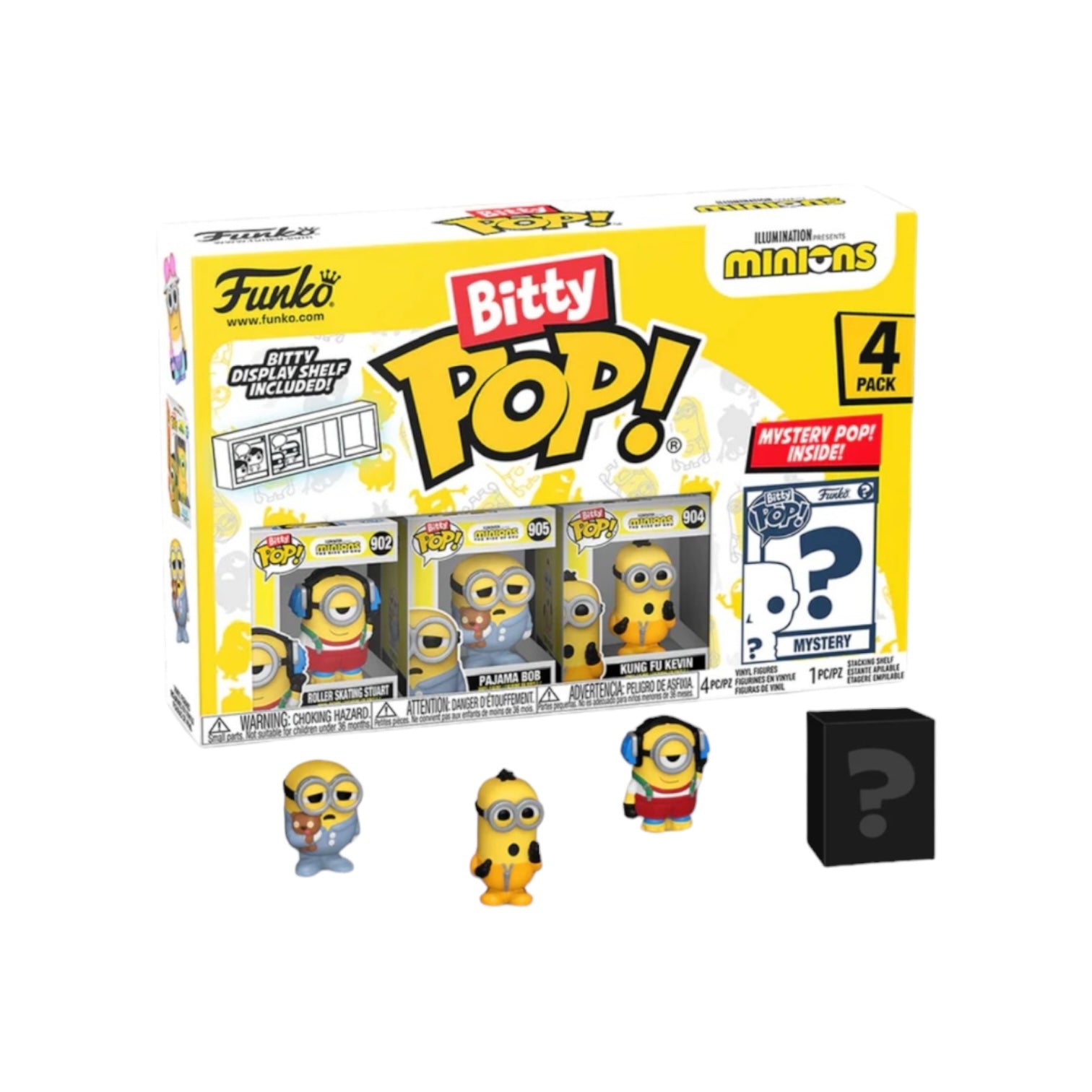 Roller Skating Stuart 4 Pack Bitty Funko Pop! - Minions - Chance Of Chase