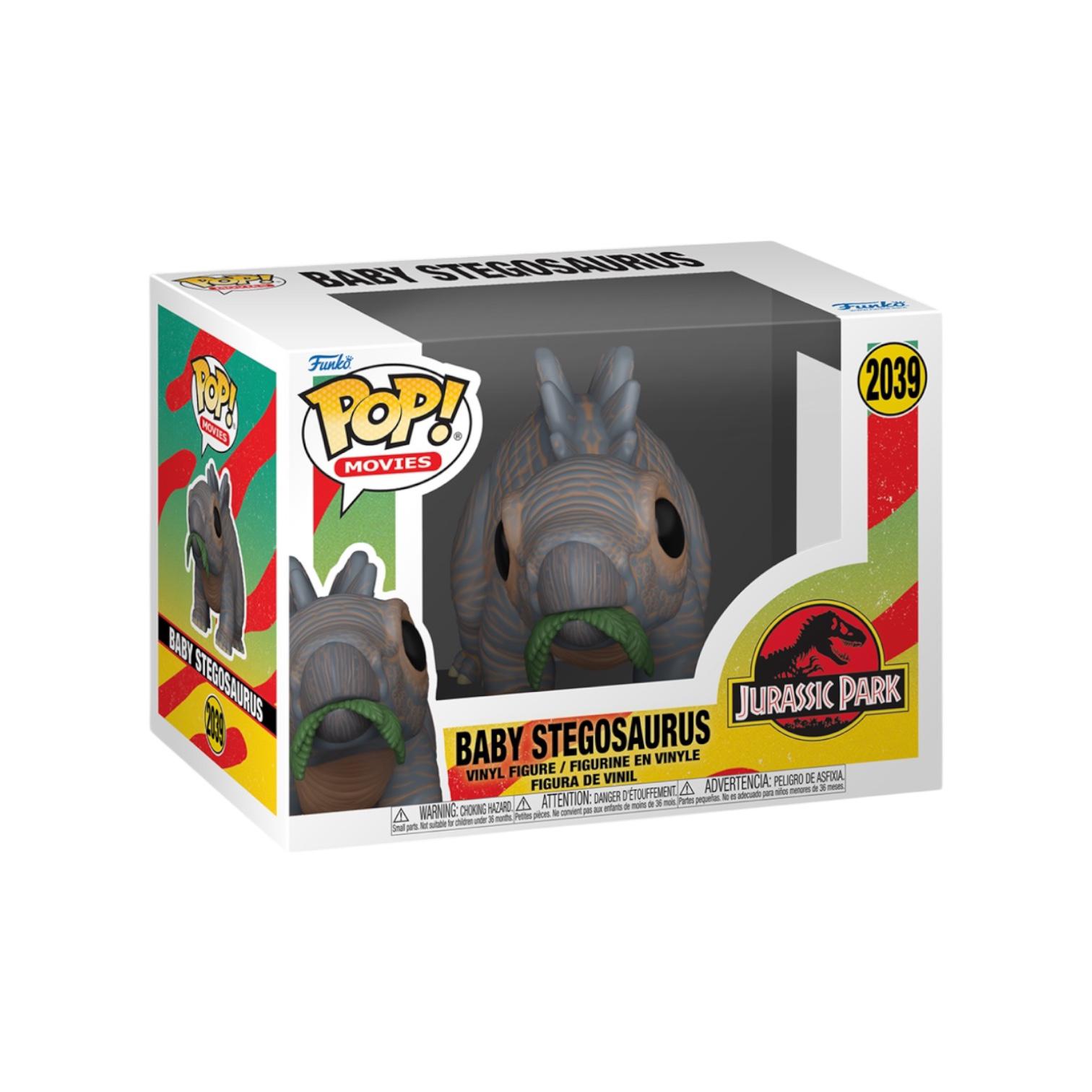 Funko Pop! Baby Stegosaurus figure packaging with Jurassic Park branding
