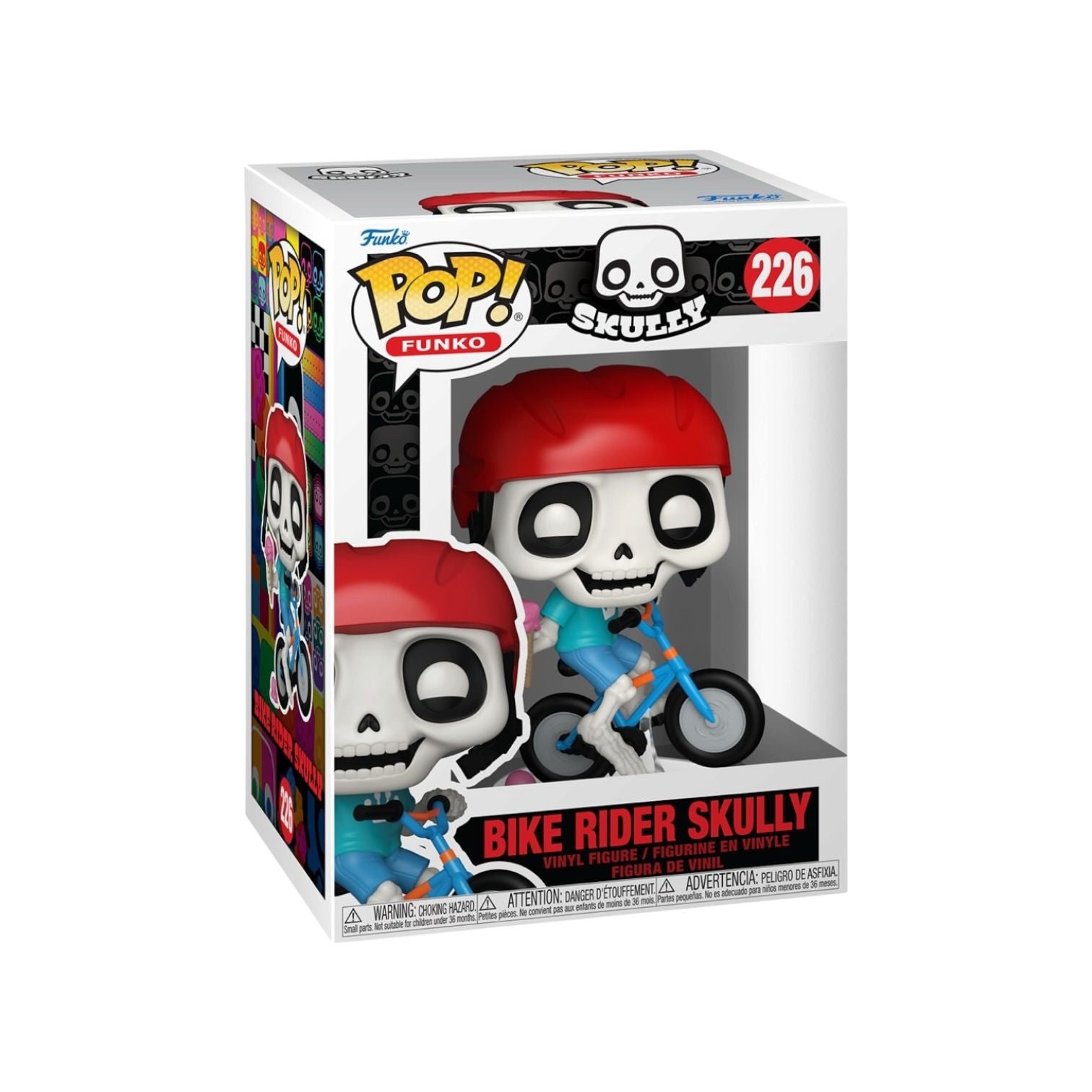 Funko Pop! vinyl figure of a skeleton bike rider in packaging on a white background