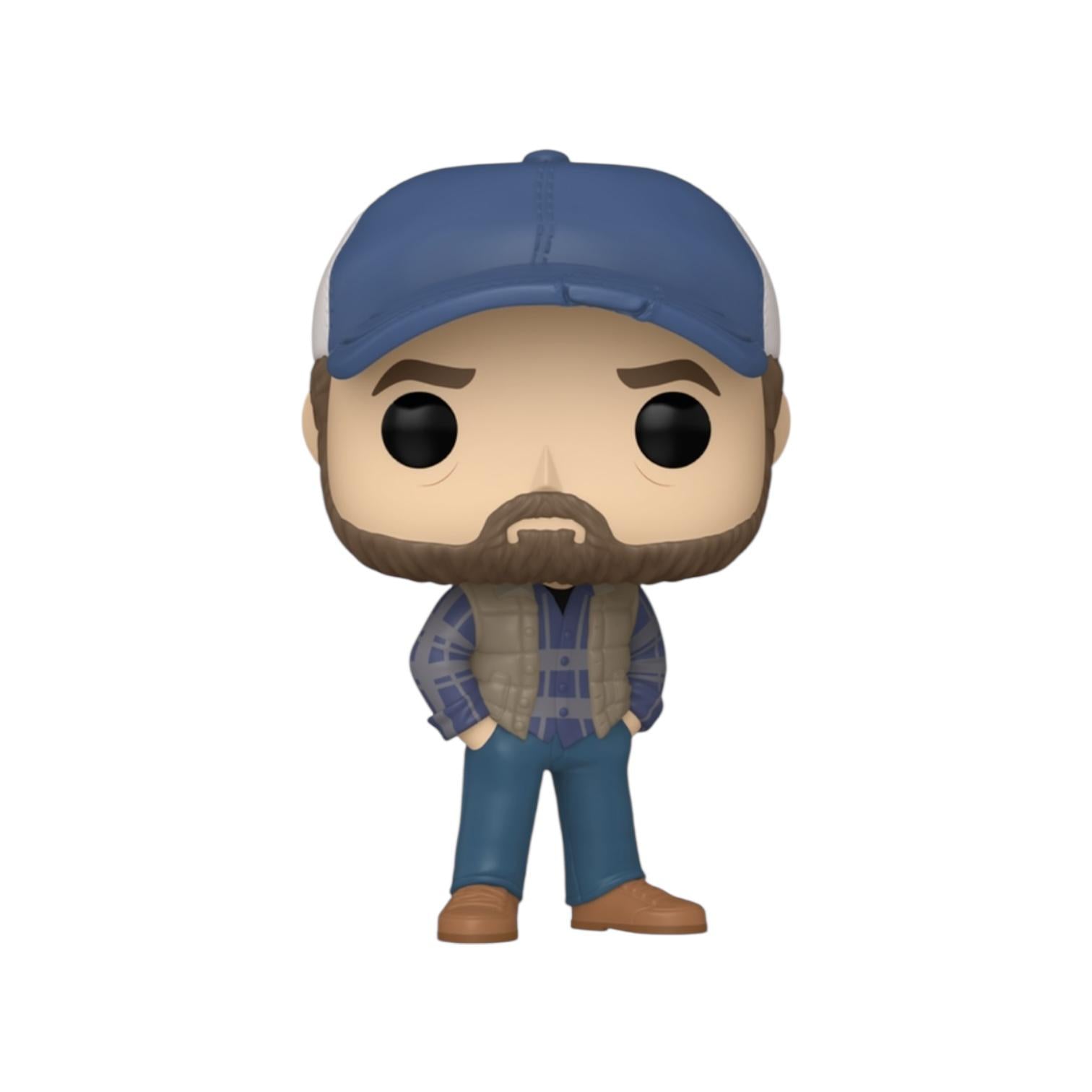 Funko Pop! vinyl figure of a person wearing a blue cap and plaid jacket on a white background