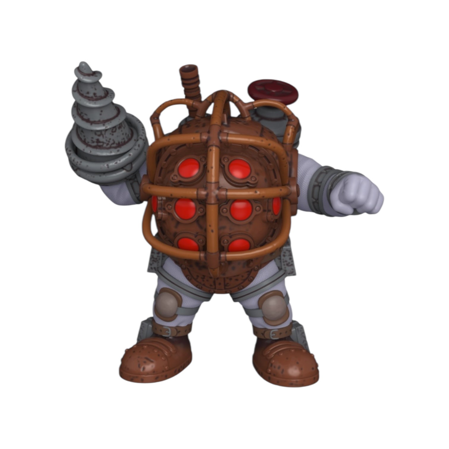 Toy figure with a detailed suit of armor on a white background