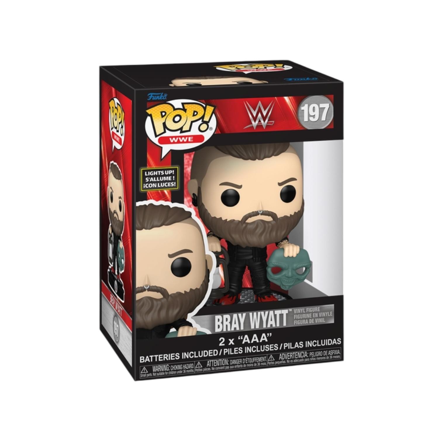 Funko Pop! WWE figure packaging with Bray Wyatt, featuring the WWE logo and Pop! branding.