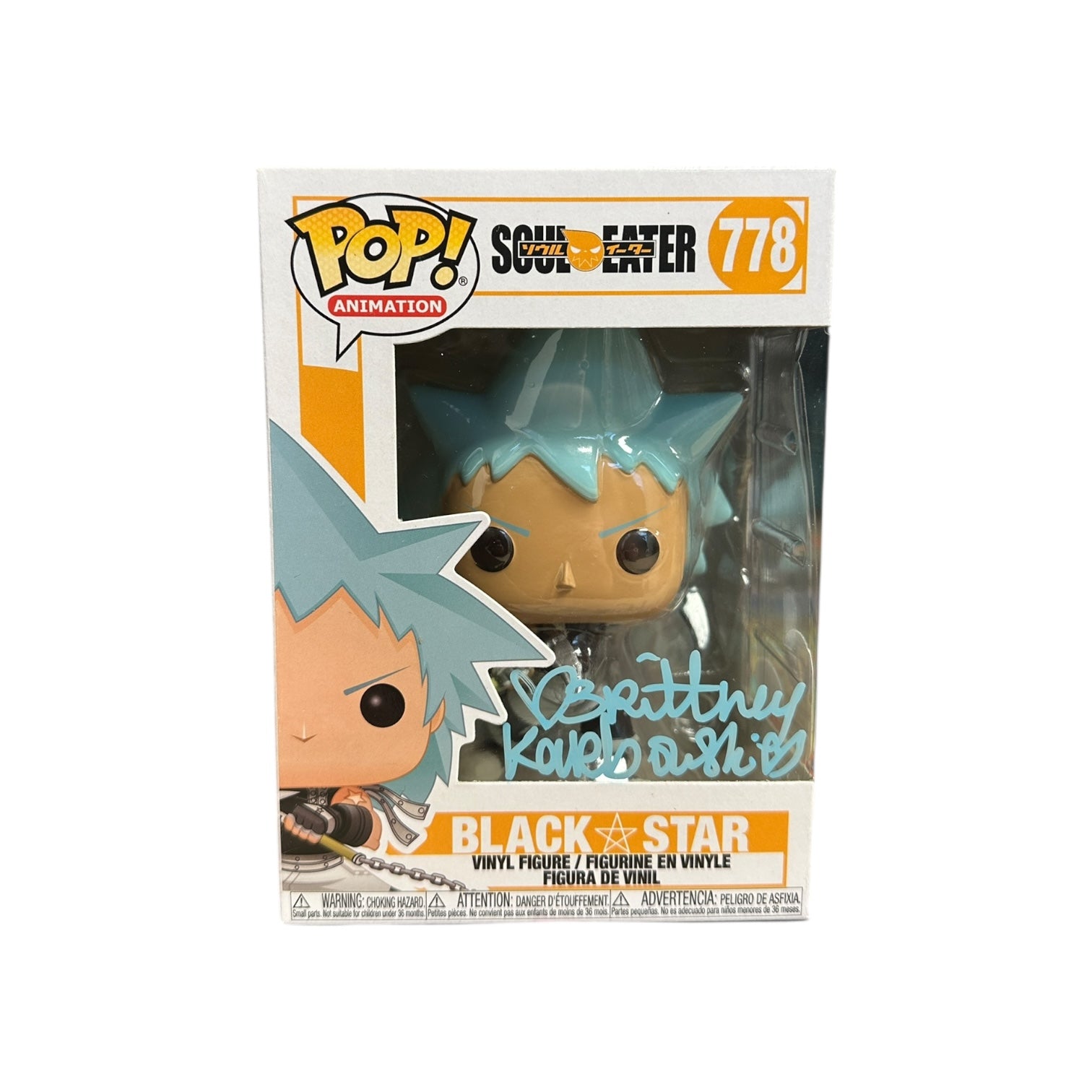 Brittney Karbowski Signed Black Star #778 Funko Pop! - Soul Eater - 7BAP Signature Series 2021 LE75 Pcs Front