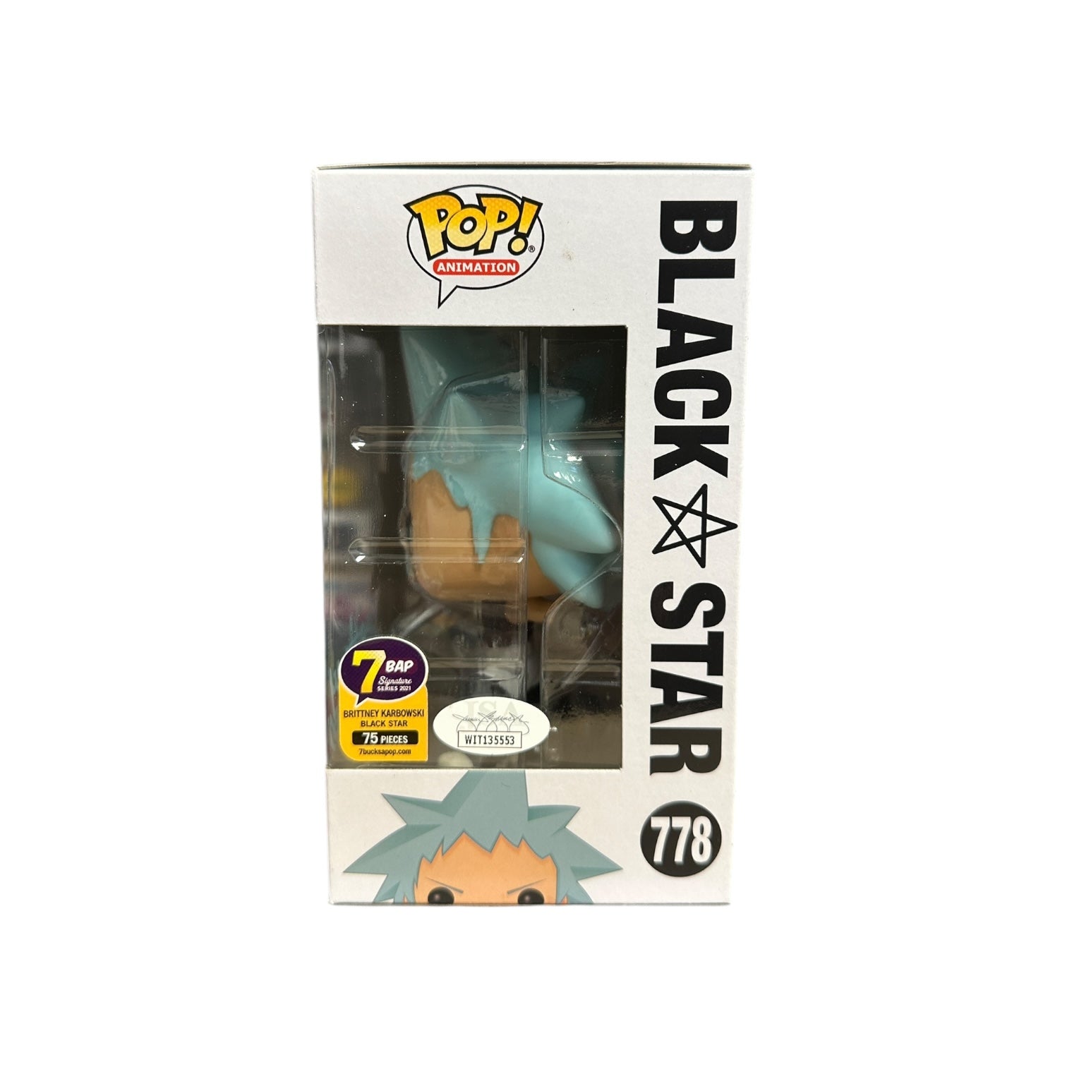 Brittney Karbowski Signed Black Star #778 Funko Pop! - Soul Eater - 7BAP Signature Series 2021 LE75 Pcs Window