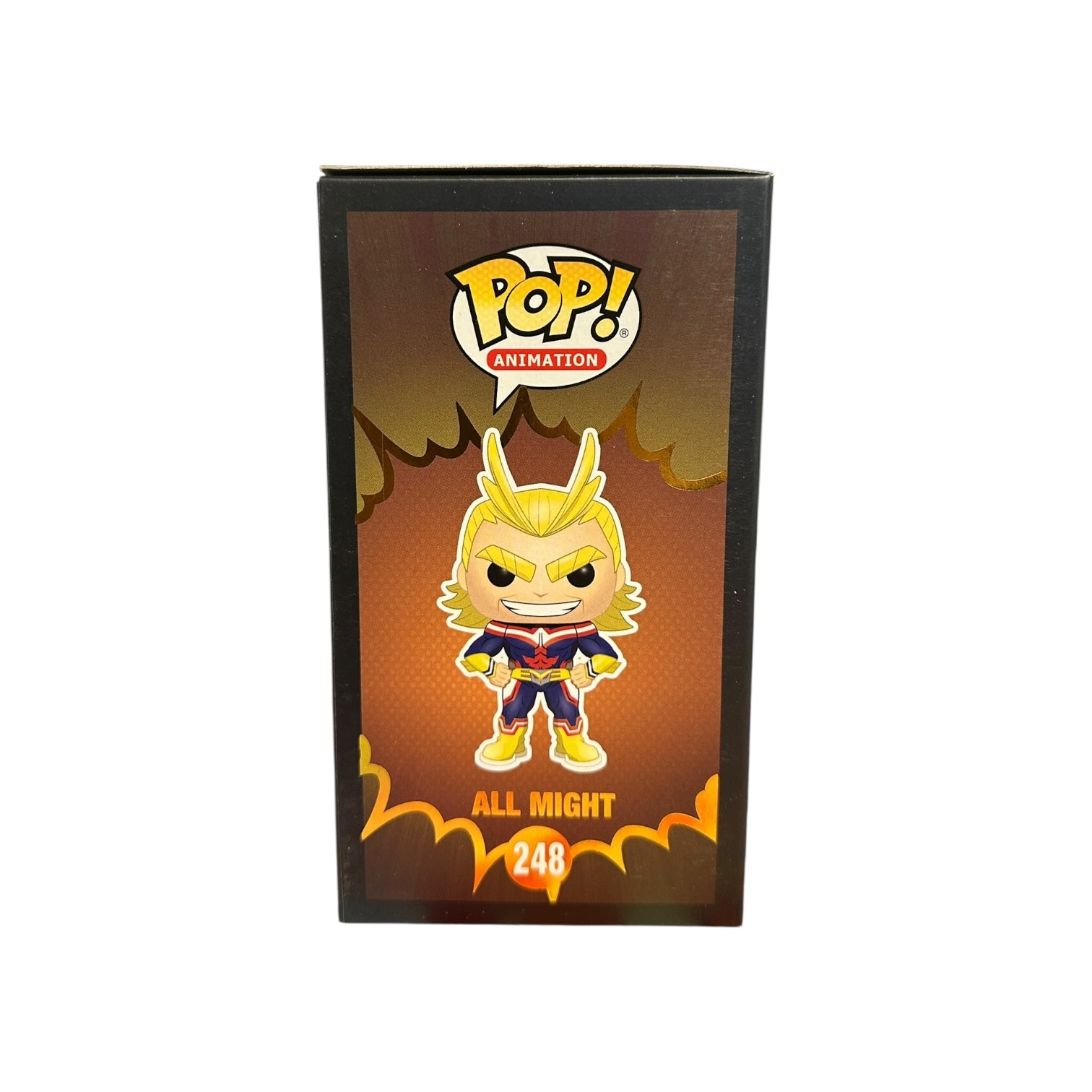 Christopher Sabat Signed All Might #248 (Silver Chrome) Funko Pop! - My Hero Academia - Funimation Exclusive Side