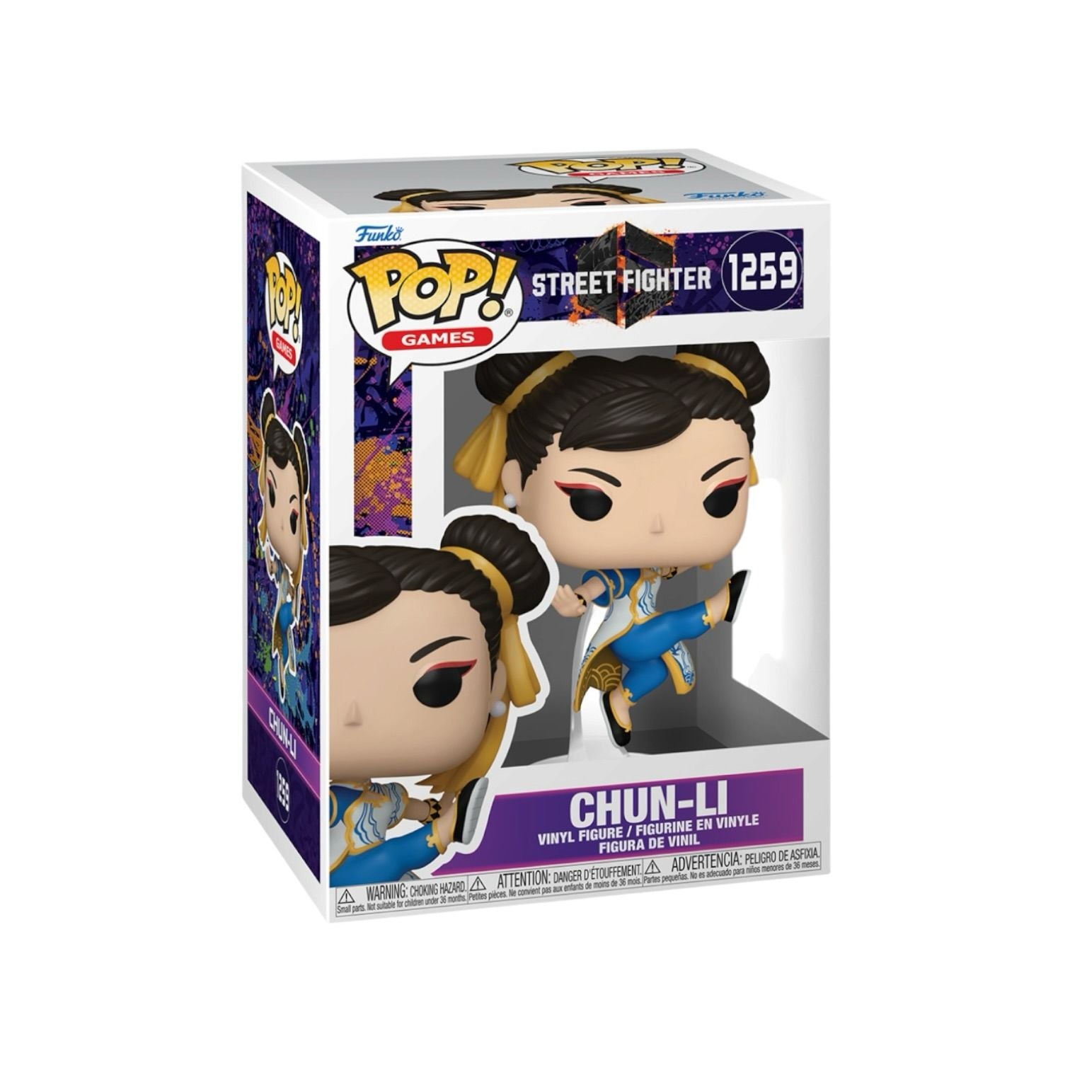 Funko Pop! vinyl figure packaging for Chun-Li from Street Fighter on a white background