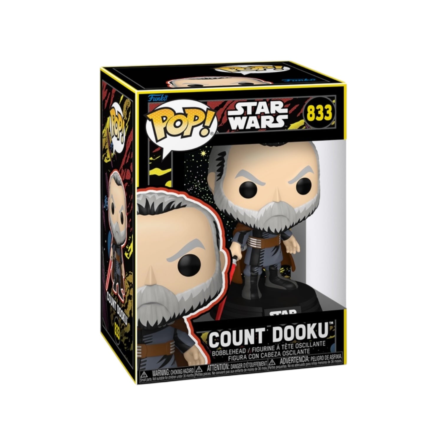 Funko Pop! Star Wars Count Dooku figure packaging on a white background