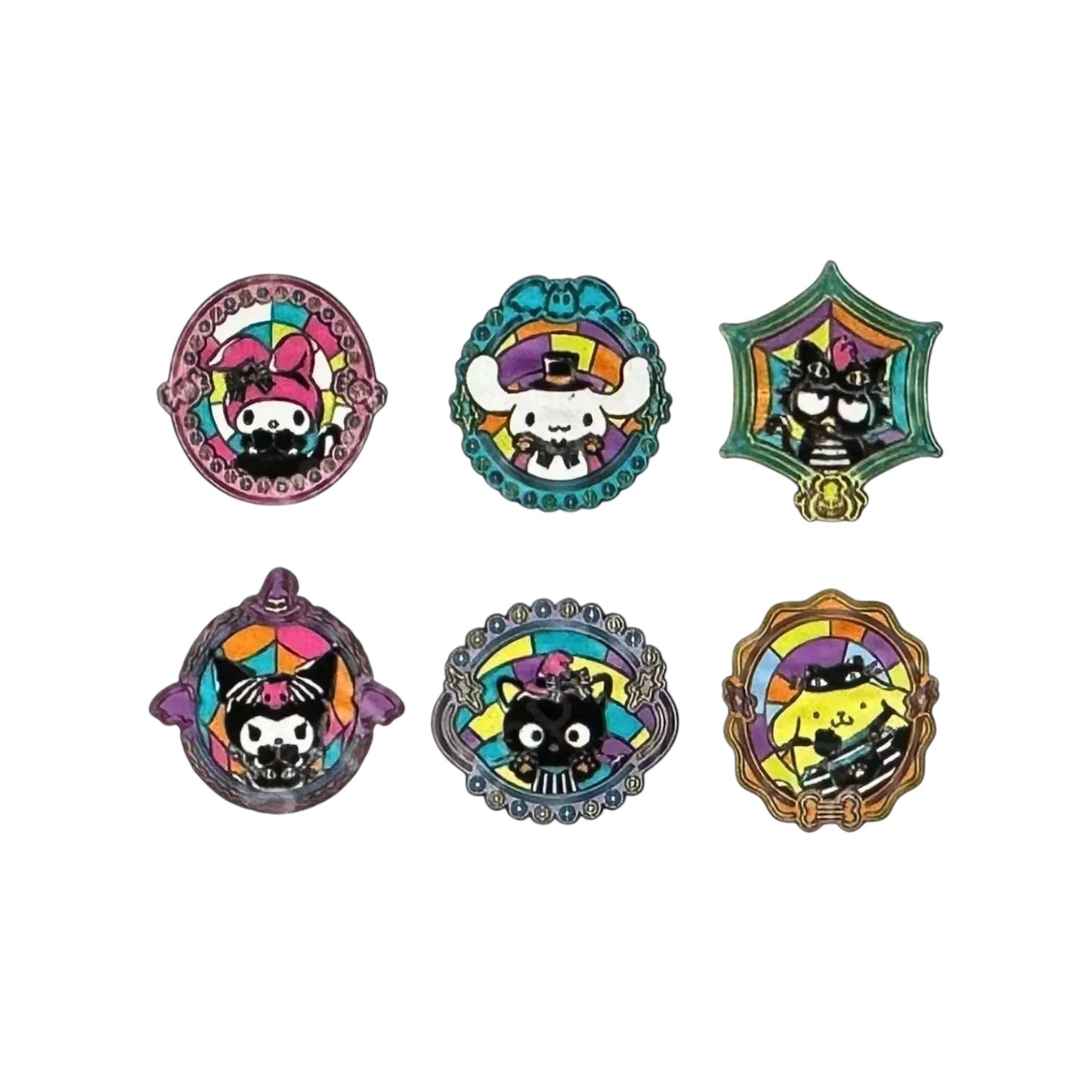 Hello Kitty & Friends Sanrio Stained Glass Halloween Loungefly Blind Box Mystery Pin