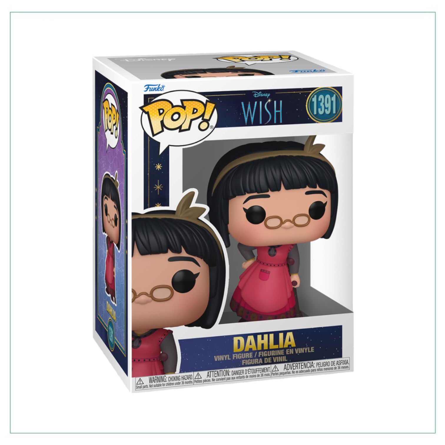 Dahlia #1391 Funko Pop! from Wish, showcasing her vibrant attire and playful pose, perfect for collectors.