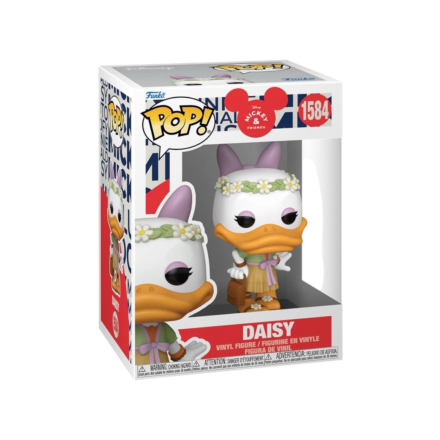 Funko Pop! figure of Daisy from Spring Fest, part of the Mickey and Friends collection, featuring vibrant colors and details.