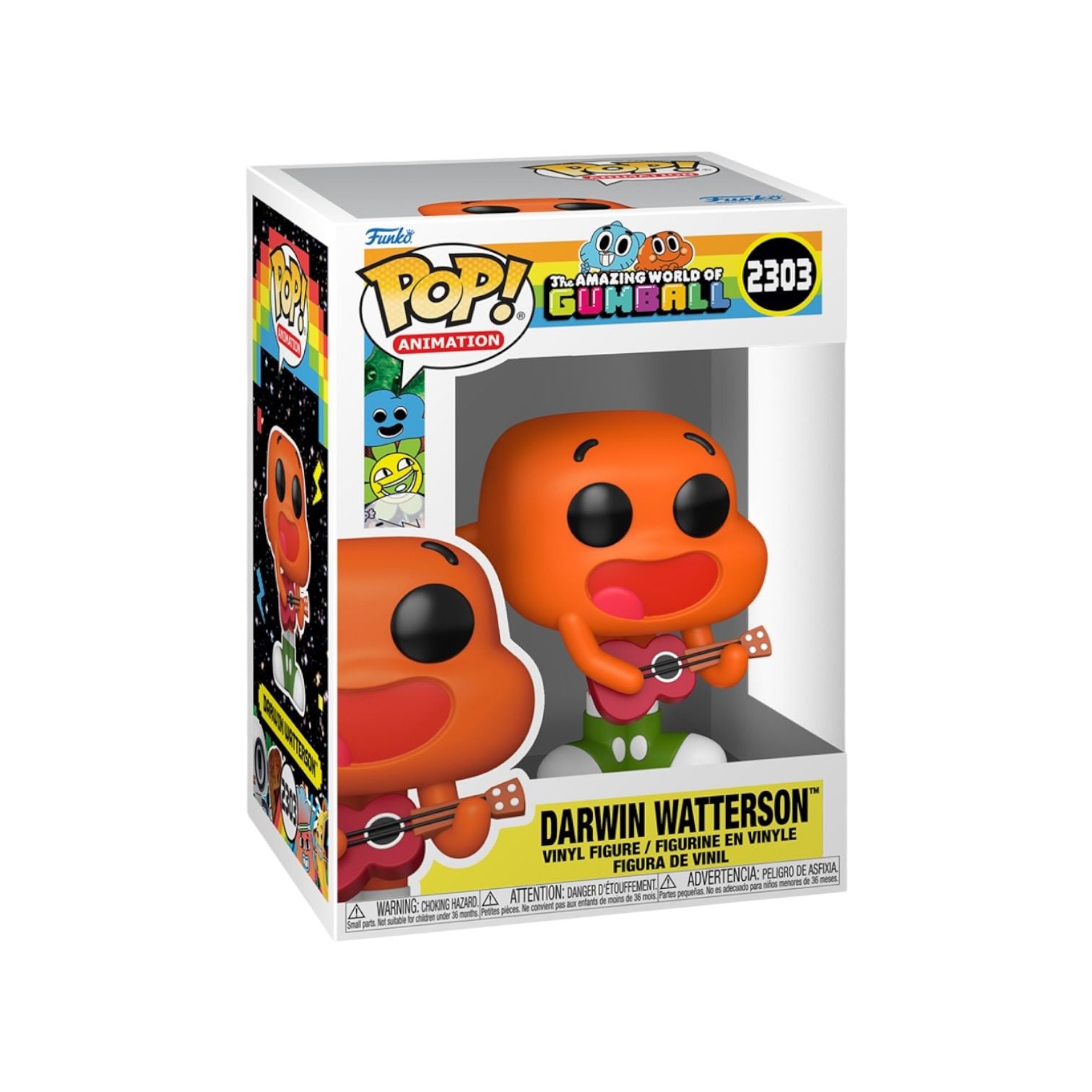 Funko Pop! Animation figure packaging featuring Darwin Watterson from The Amazing World of Gumball.