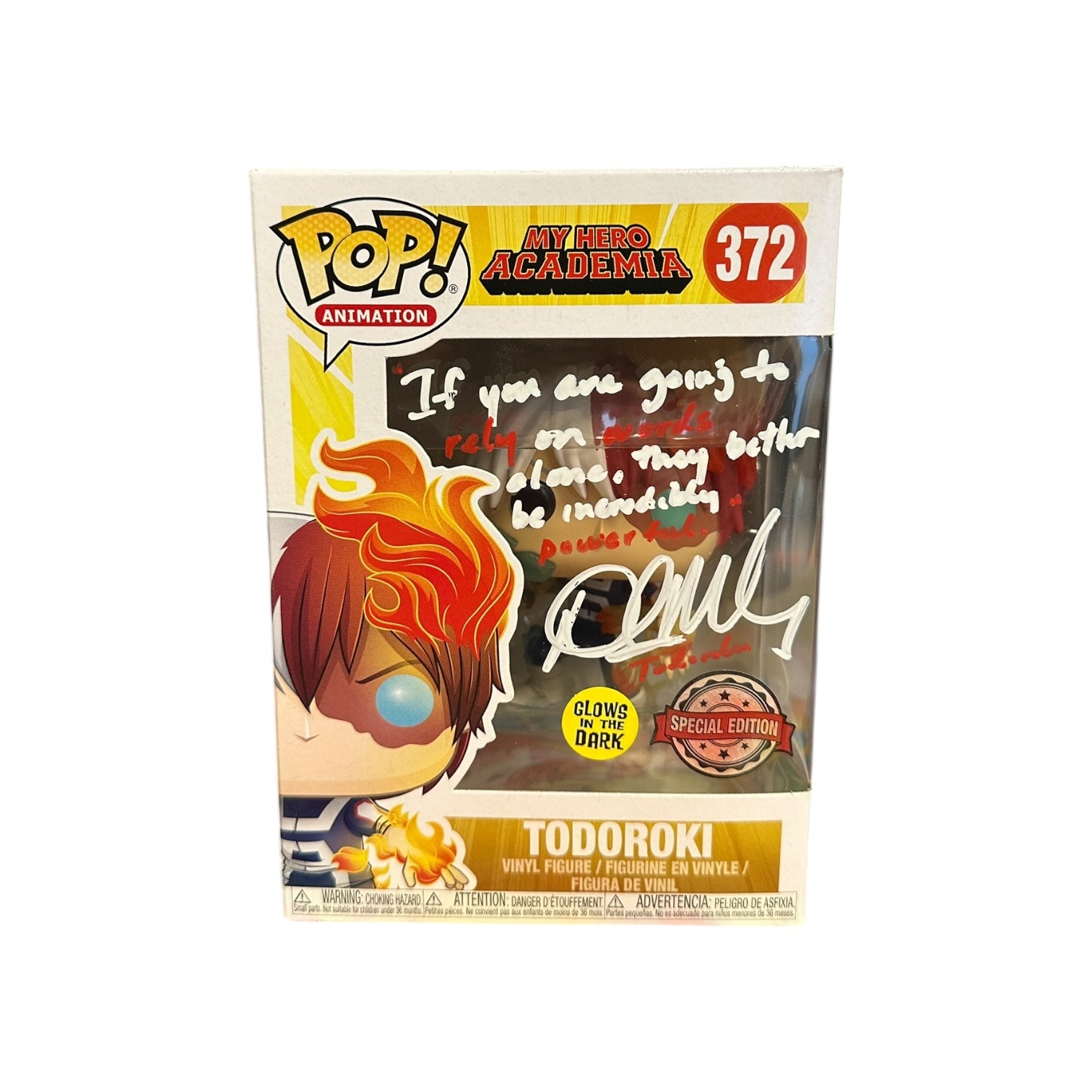 David Matranga Signed Todoroki #372 (Glows in the Dark) Funko Pop! - My Hero Academia - Special Edition Front