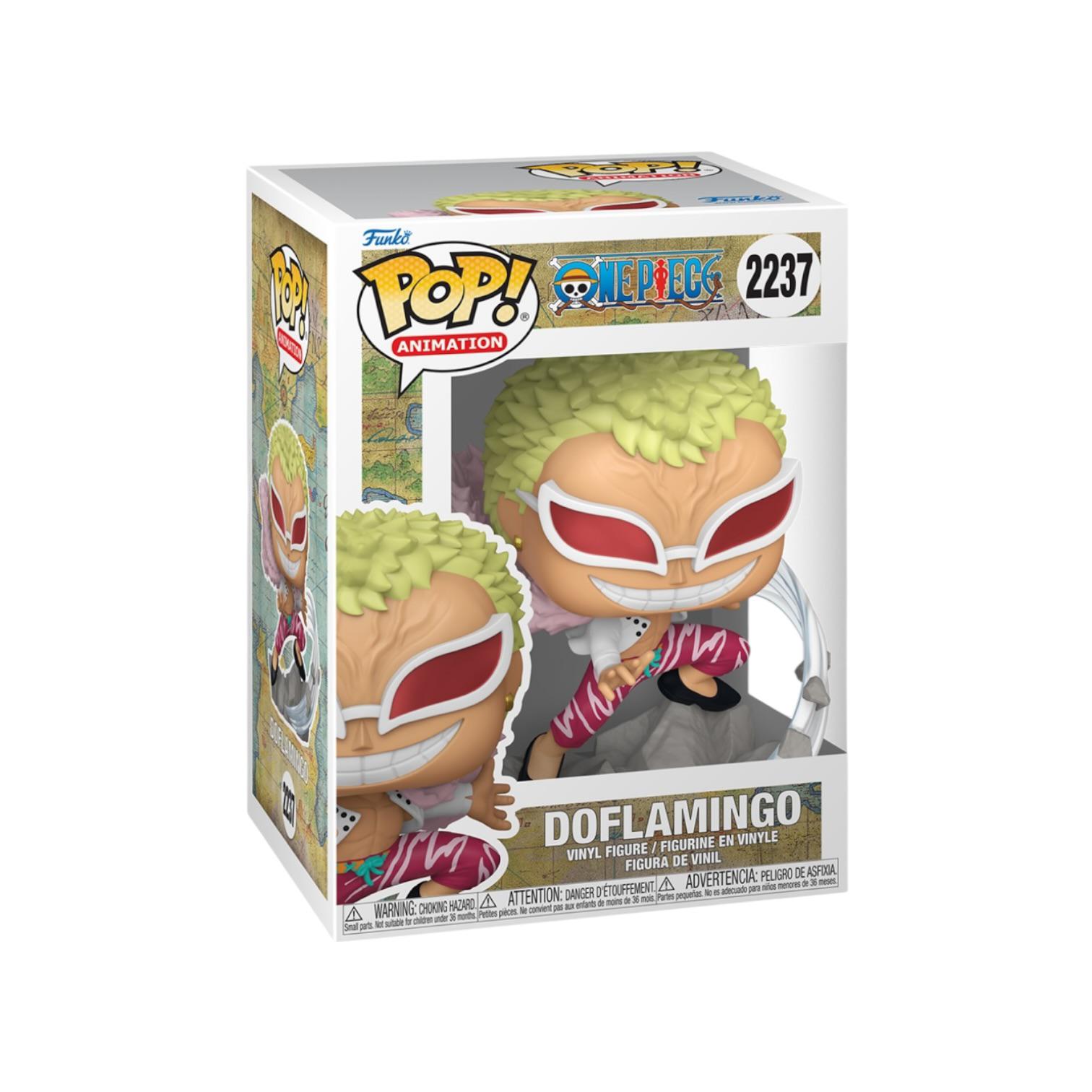Funko Pop! Animation figure packaging with character Doflamingo on a white background