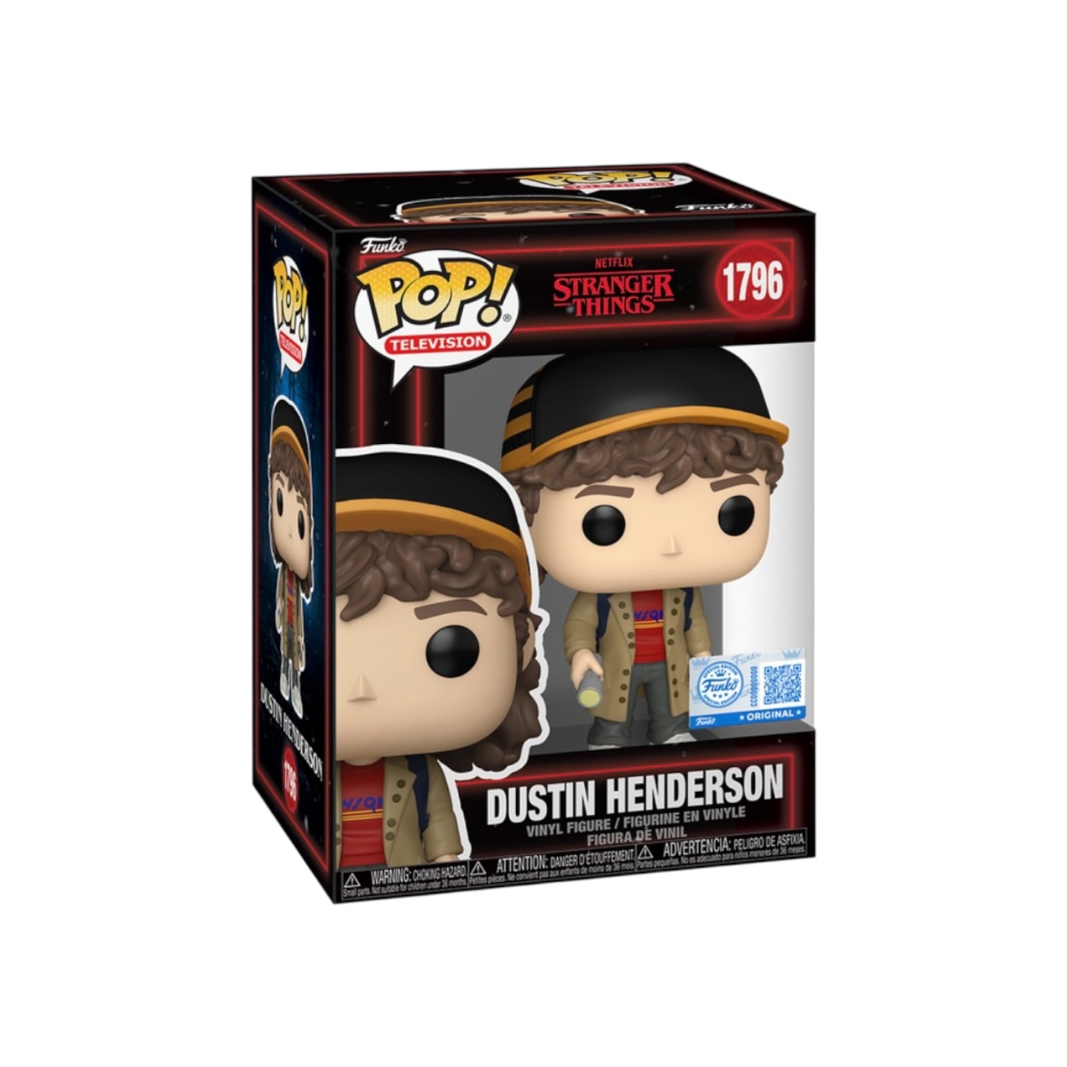 Dustin Henderson #1796 (w/ Flashlight) Funko Pop! - Stranger Things - Funko Exclusive Box
