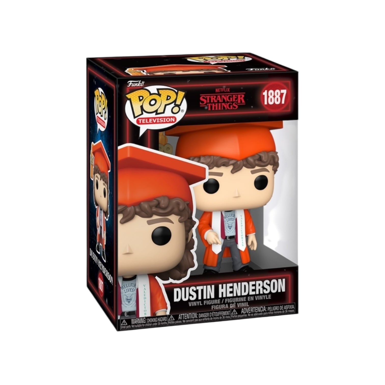 Funko Pop! vinyl figure packaging for Dustin Henderson from Stranger Things