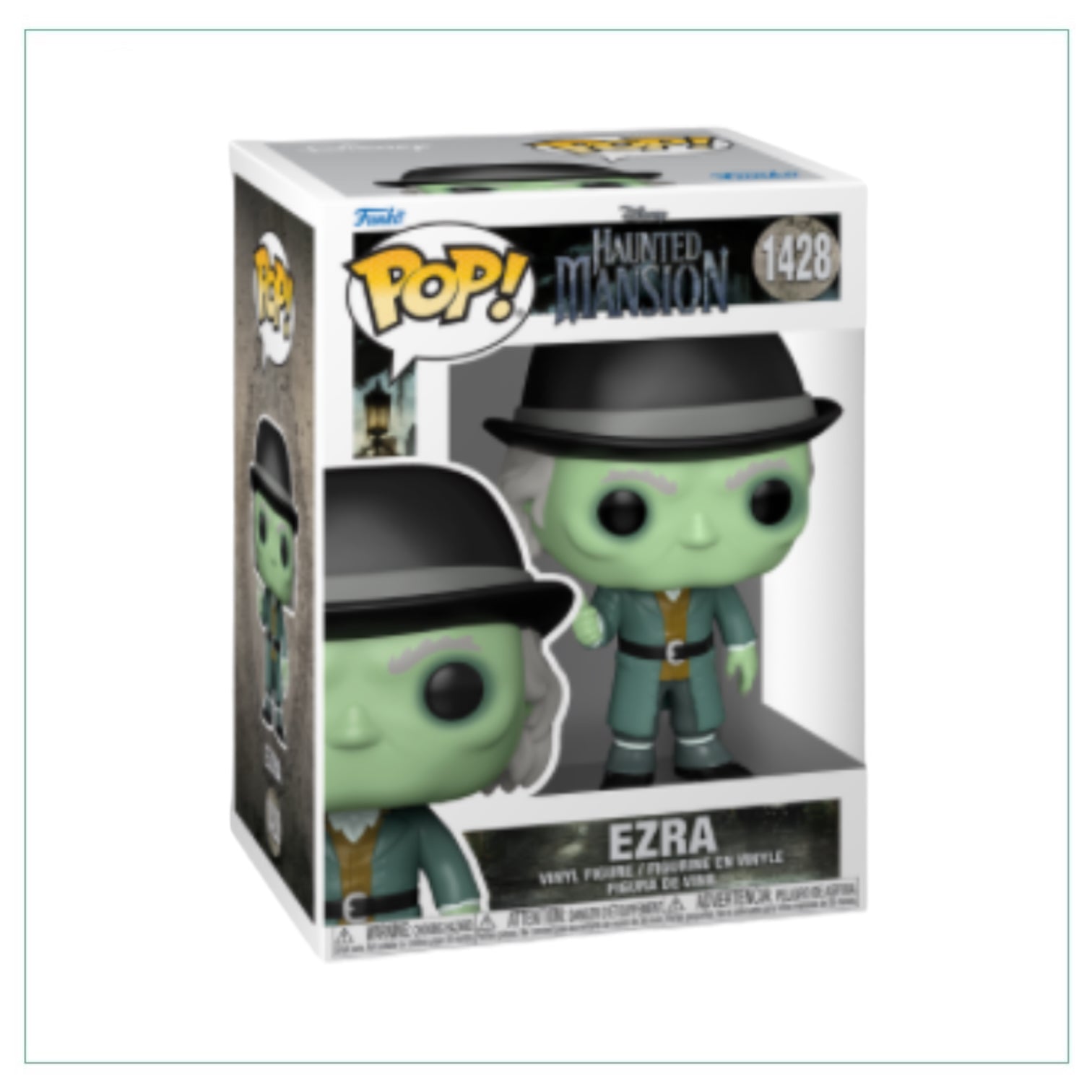  Funko Pop! Ezra #1428 from the Haunted Mansion, depicting a whimsical ghost in a detailed collectible design.