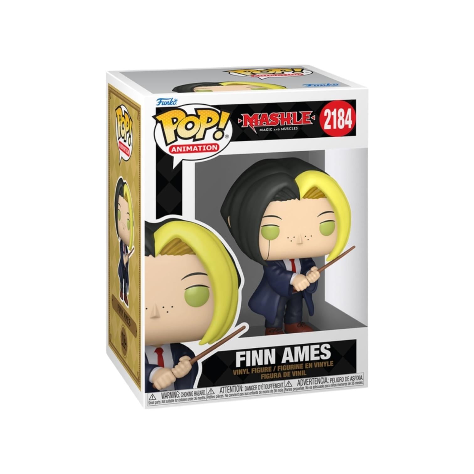 Finn Ames Funko Pop! vinyl figure in packaging with 'Mashle' branding