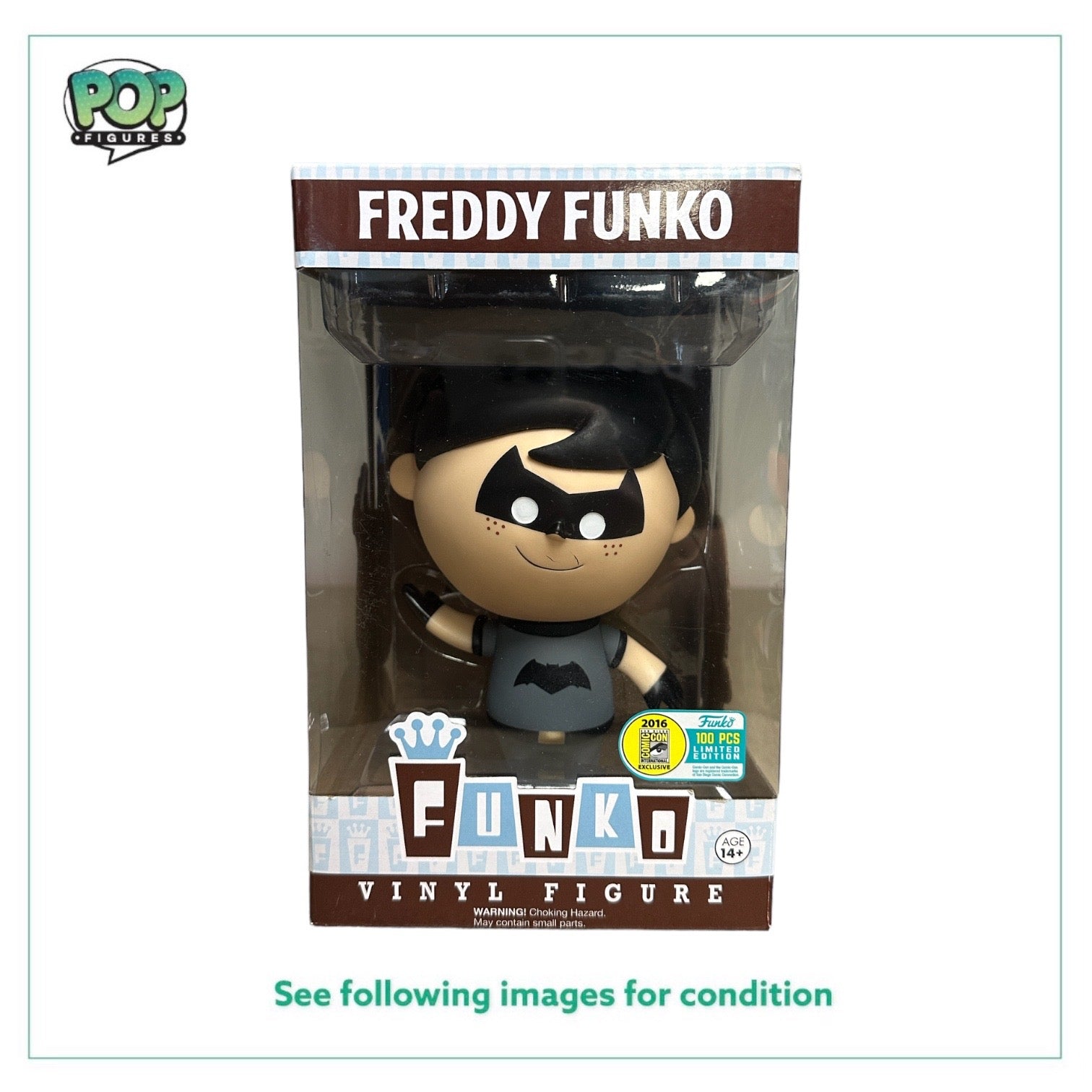 Freddy Funko as Batman Retro Vinyl Figure, SDCC 2016 Exclusive, limited to 100 pieces, condition 7.5/10.