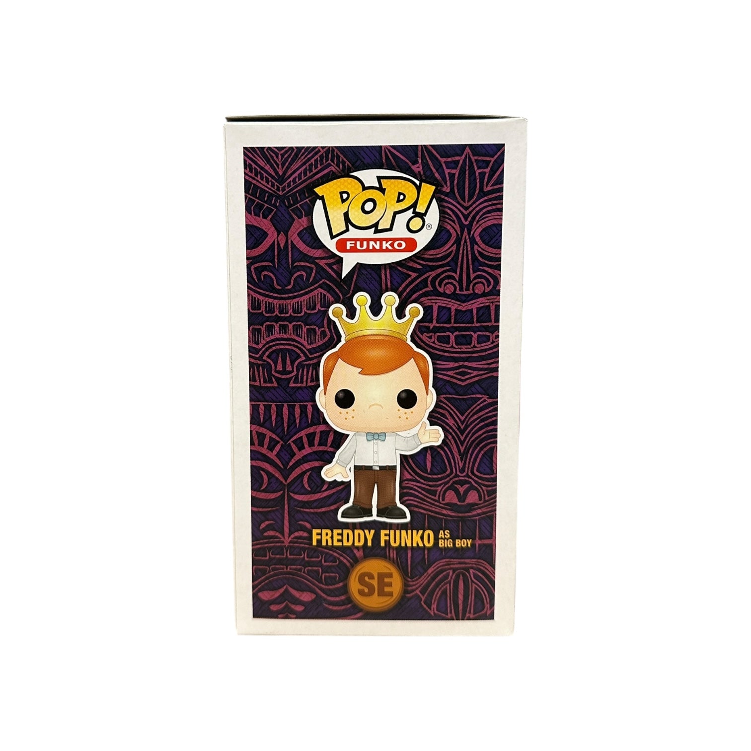 Freddy Funko Pop! vinyl figure packaging with a stylized design on a white background