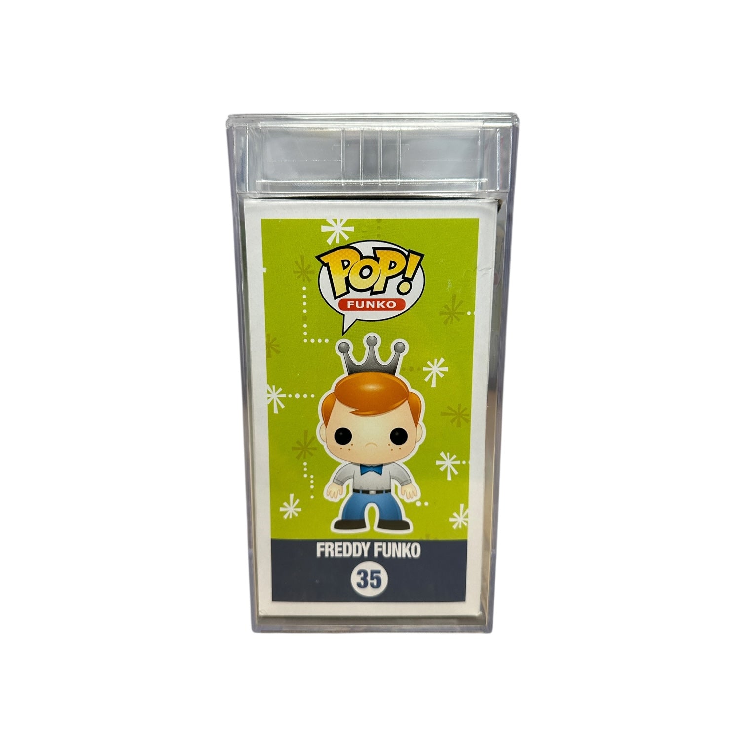 Funko Pop! vinyl figure in a transparent holder with a green card featuring the Funko logo and character details.
