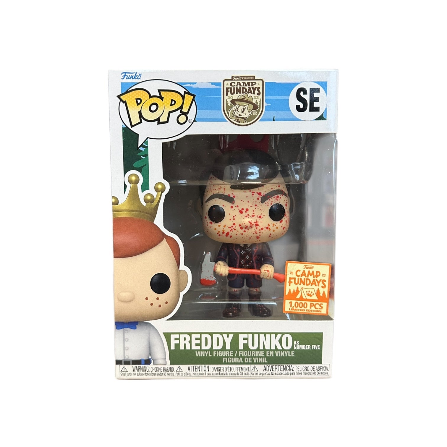Freddy Funko as Number Five (Bloody) Funko Pop! - The Umbrella Academy - Camp Fundays 2023 Online Edition LE1000 Pcs Front