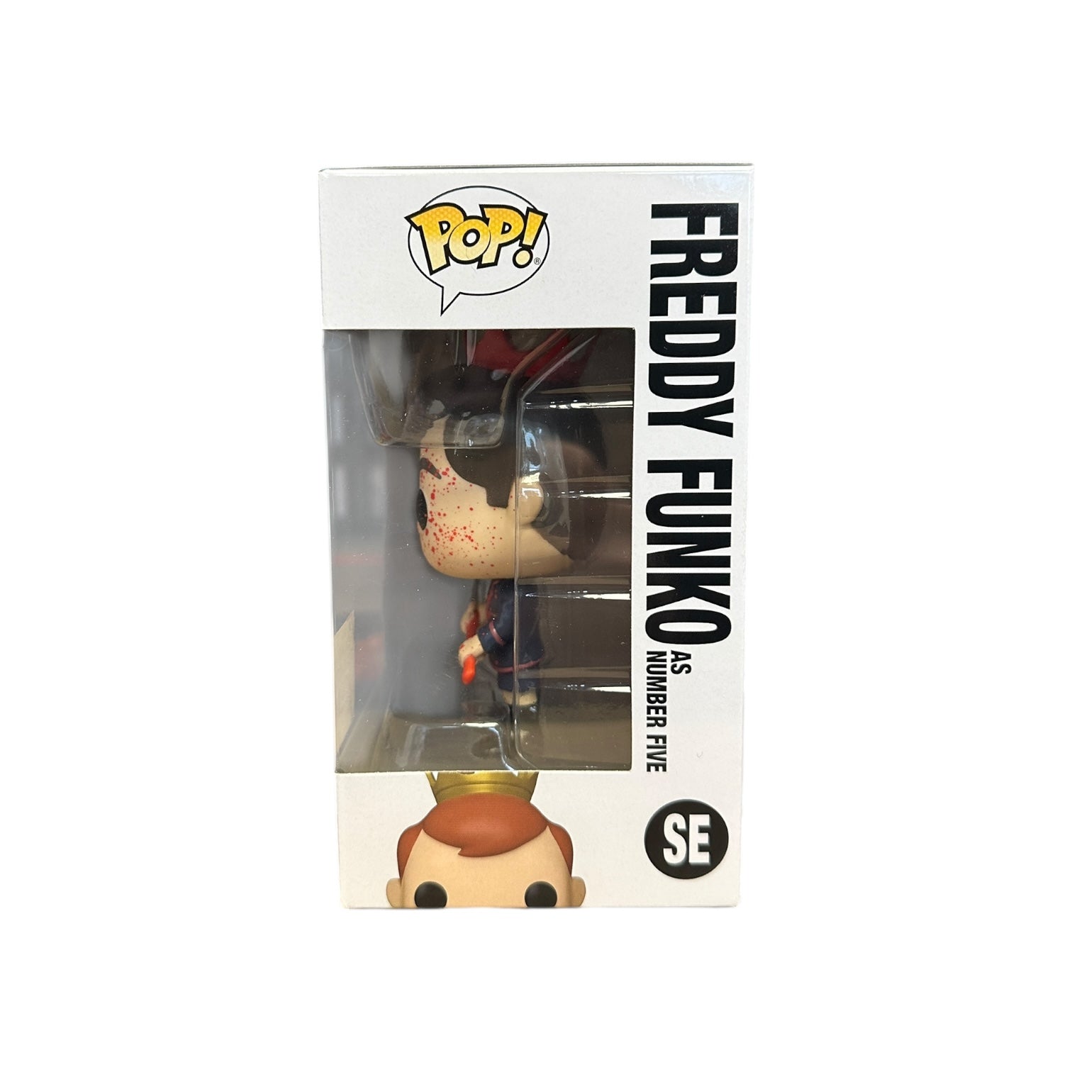 Freddy Funko as Number Five (Bloody) Funko Pop! - The Umbrella Academy - Camp Fundays 2023 Online Edition LE1000 Pcs Window
