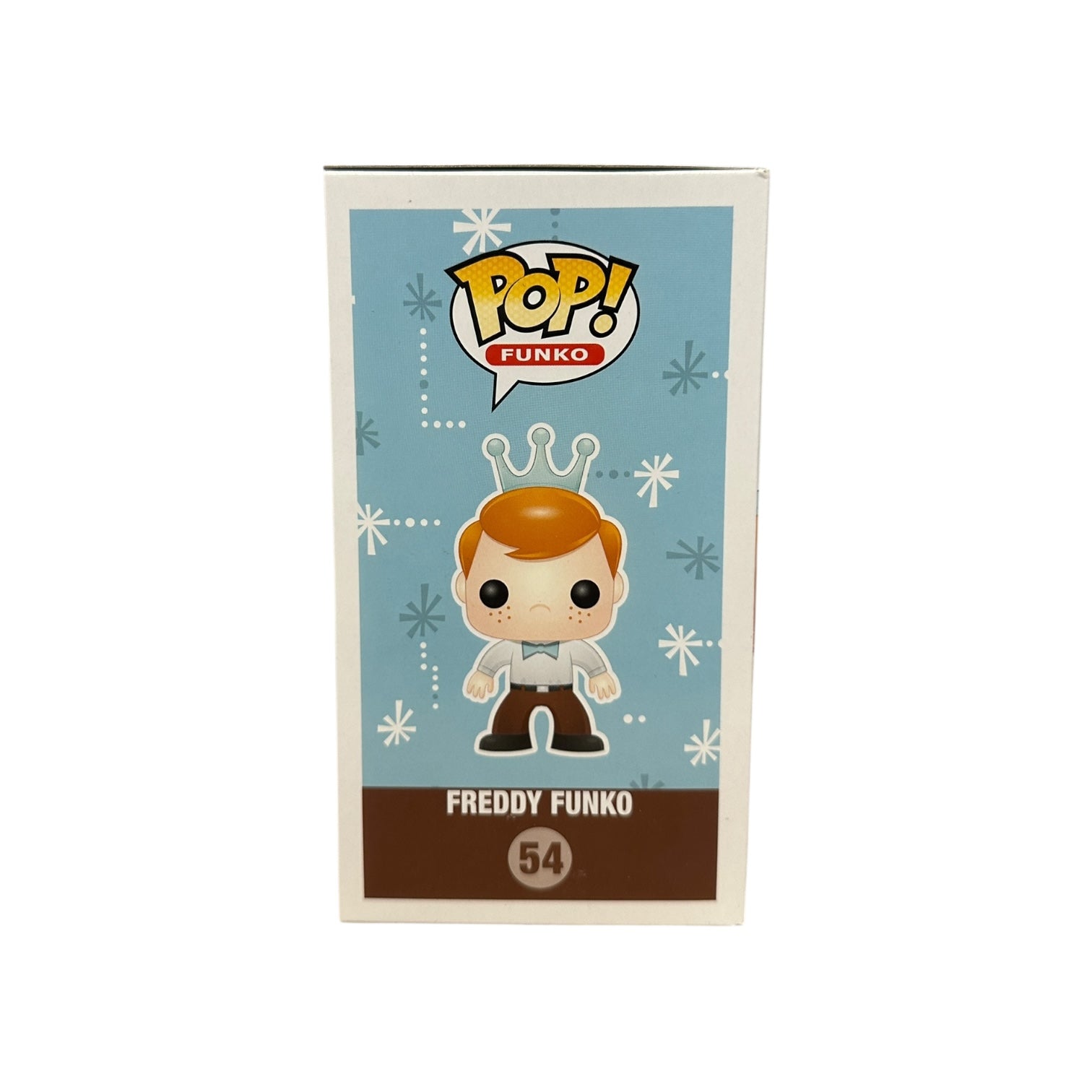 Funko Pop! Freddy Funko vinyl figure packaging with a blue background and Funko logo.