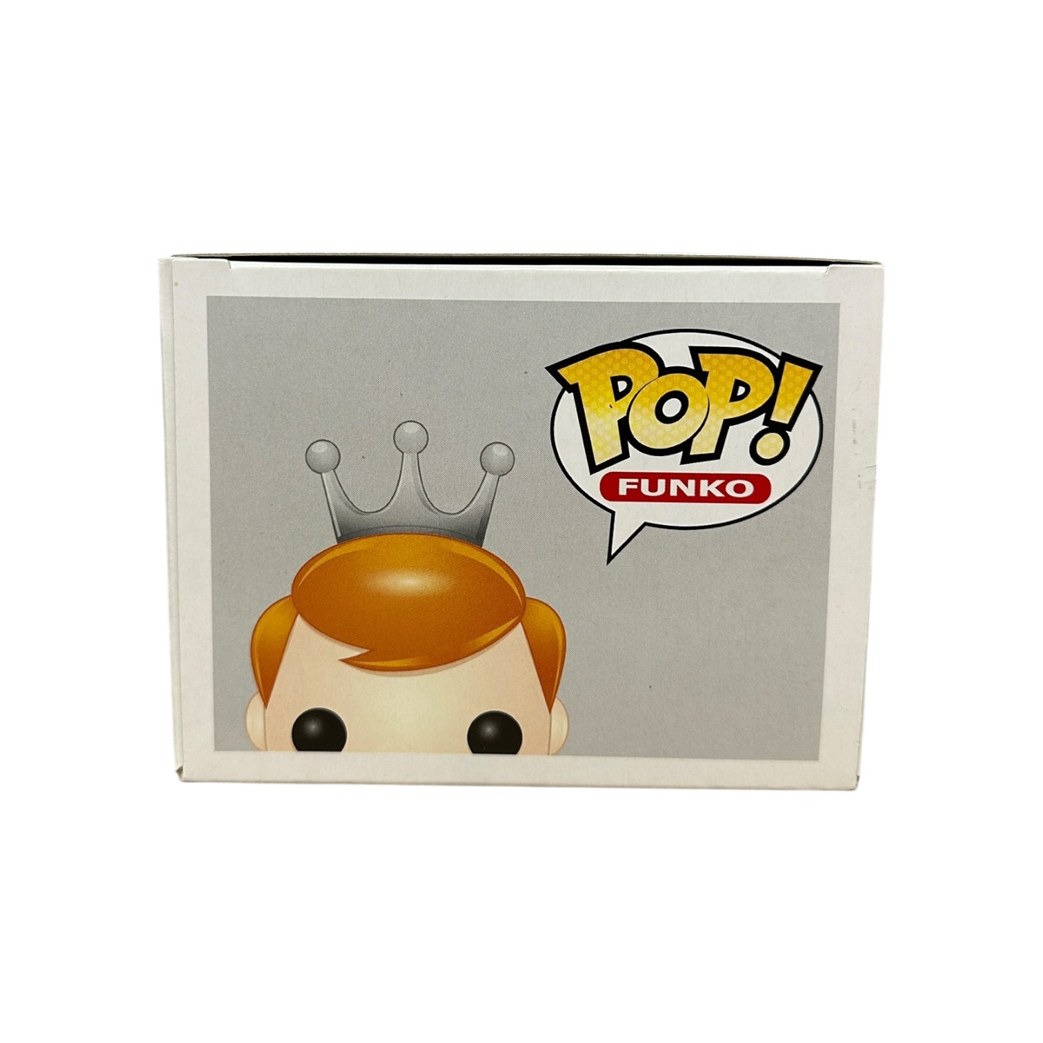 Funko Pop! vinyl figure packaging with a crown and speech bubble logo on a white background