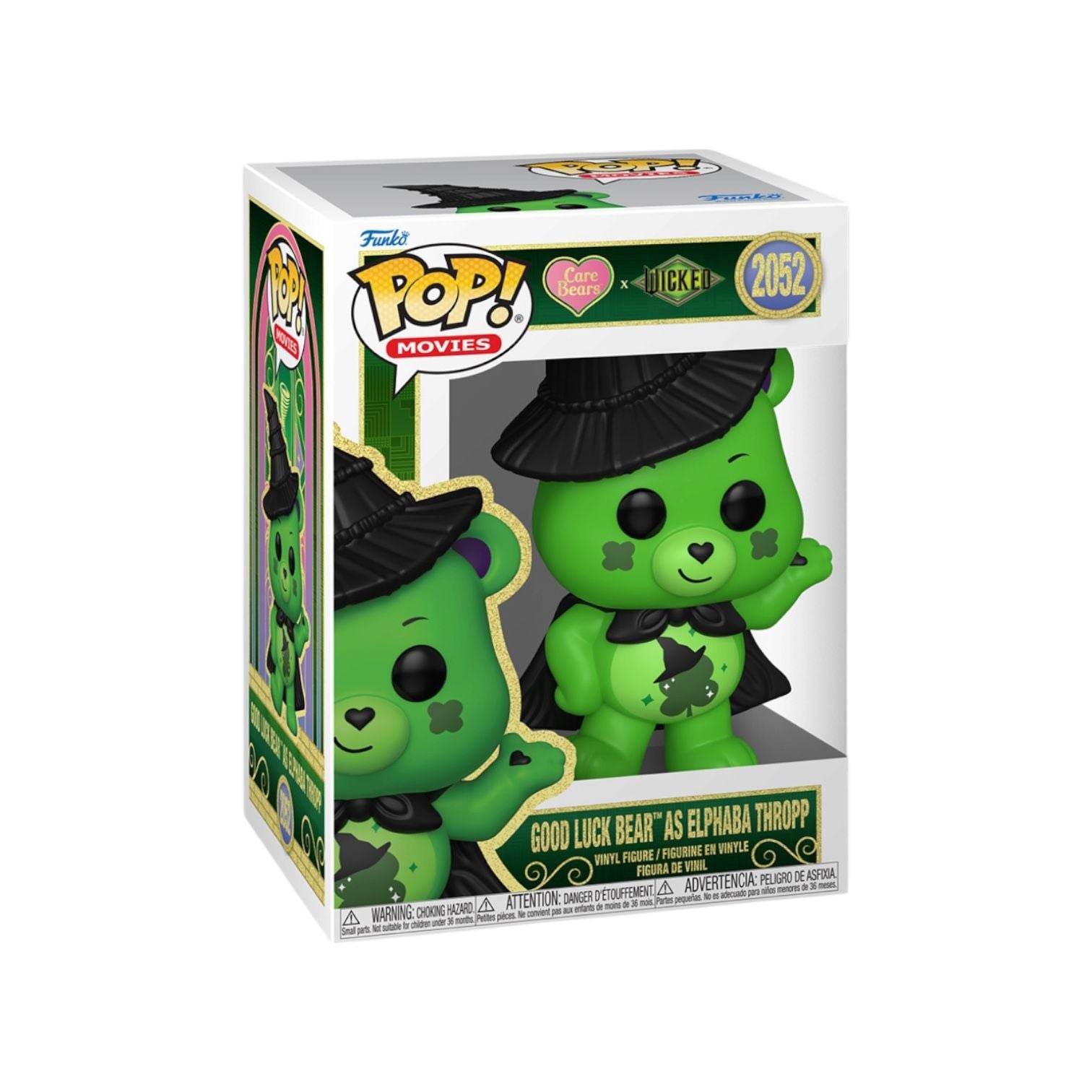 Funko Pop! vinyl figure packaging with green character and 'Good Luck Bear' text.