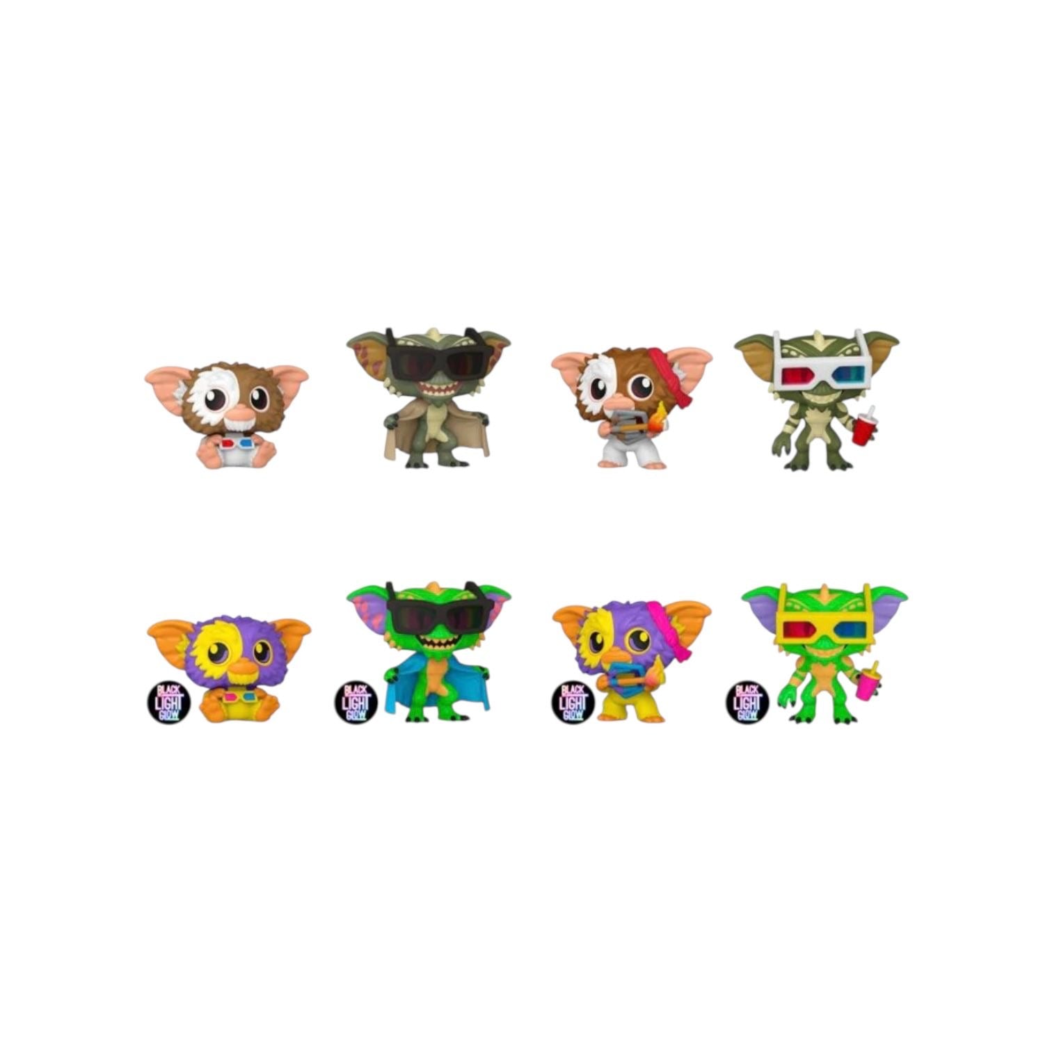 Set of colorful figurines on a white background