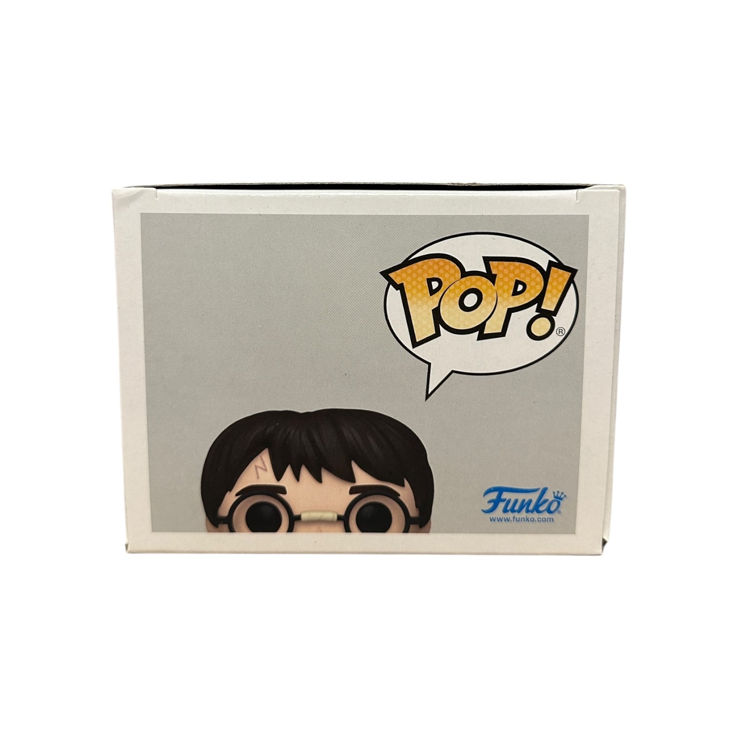 Funko Pop! packaging with a character design and Funko logo on a white background
