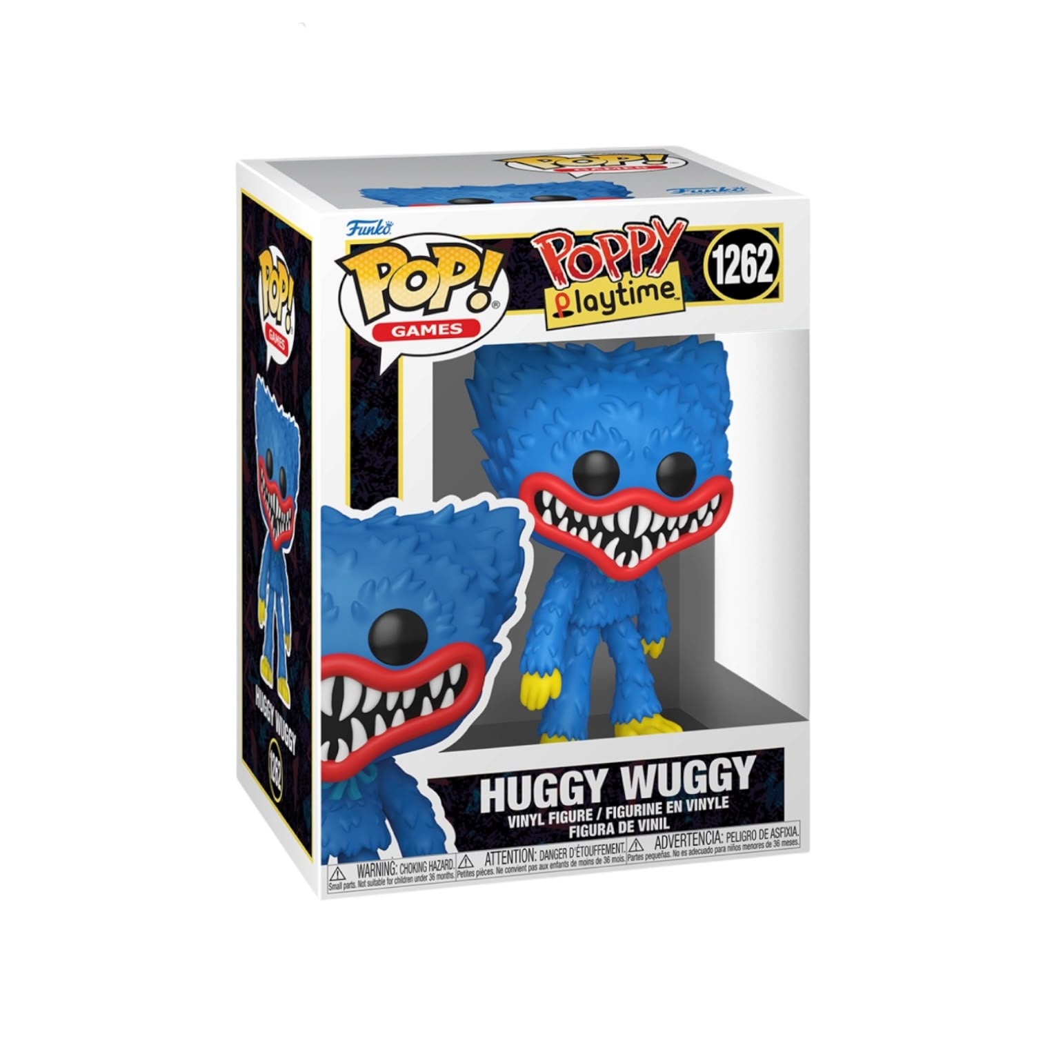 Funko Pop! vinyl figure packaging of Huggy Wuggy from Poppy Playtime on a white background
