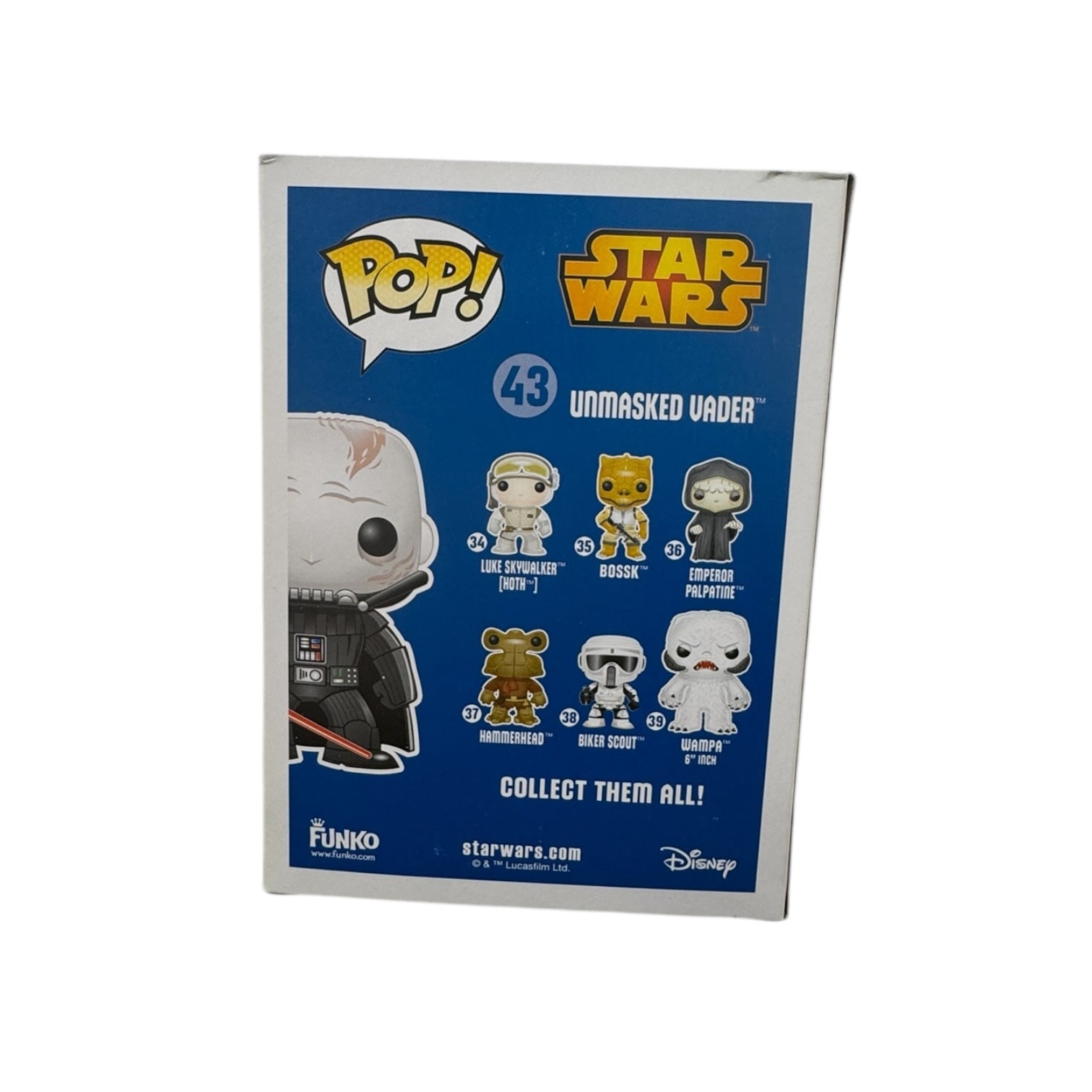 Unmasked Vader #43 Funko Pop! - Star Wars - Condition 8.75/10