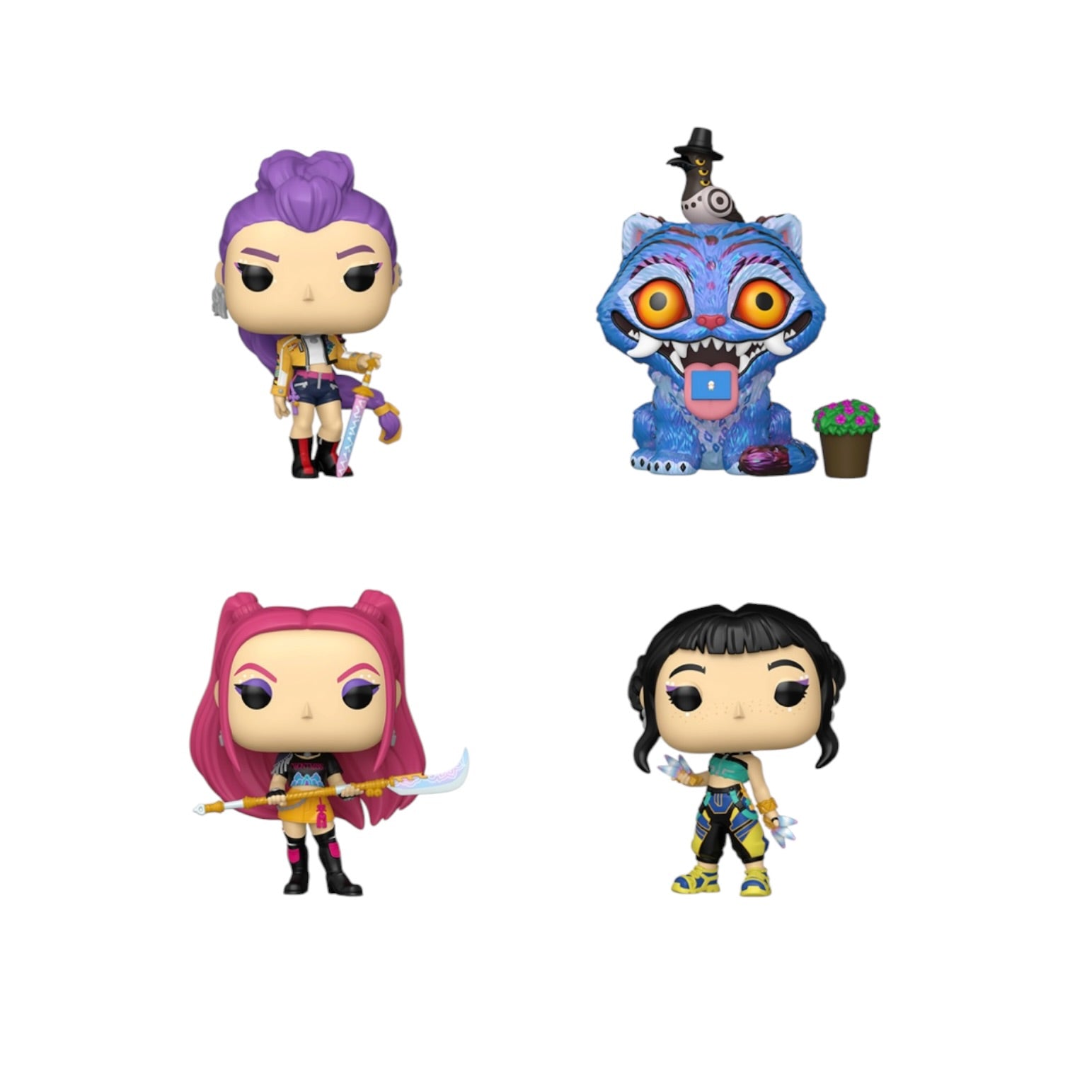 Zoey/Mira/Rumi/Derpy Tiger with Sussie Bird Funko Pop Pack (Glow in the Dark) - KPOP Demon Hunters - PREORDER