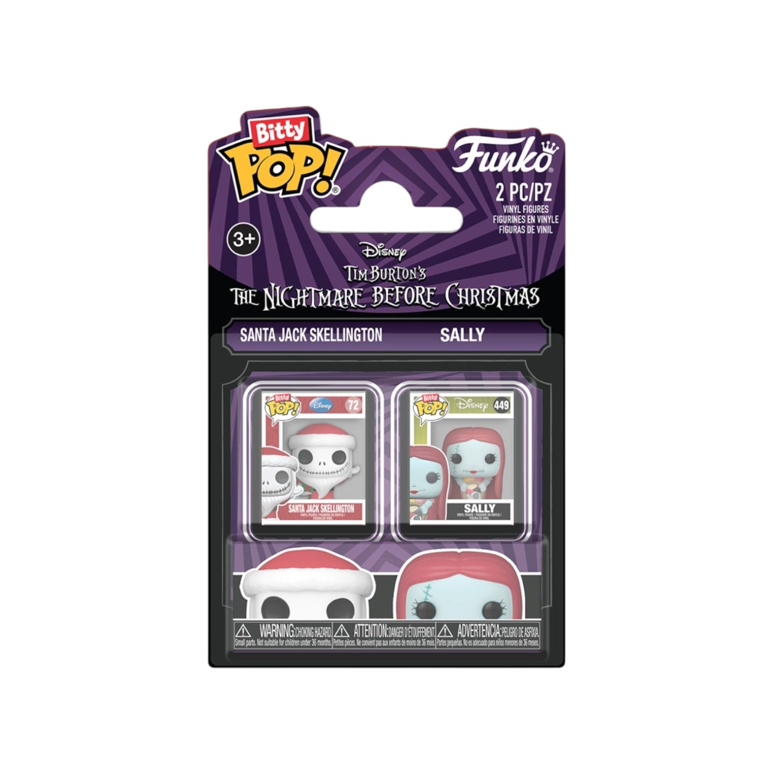 Santa Jack Skellington & Sally 2 Pack Funko Bitty Pop! - The Nightmare Before Christmas - PREORDER