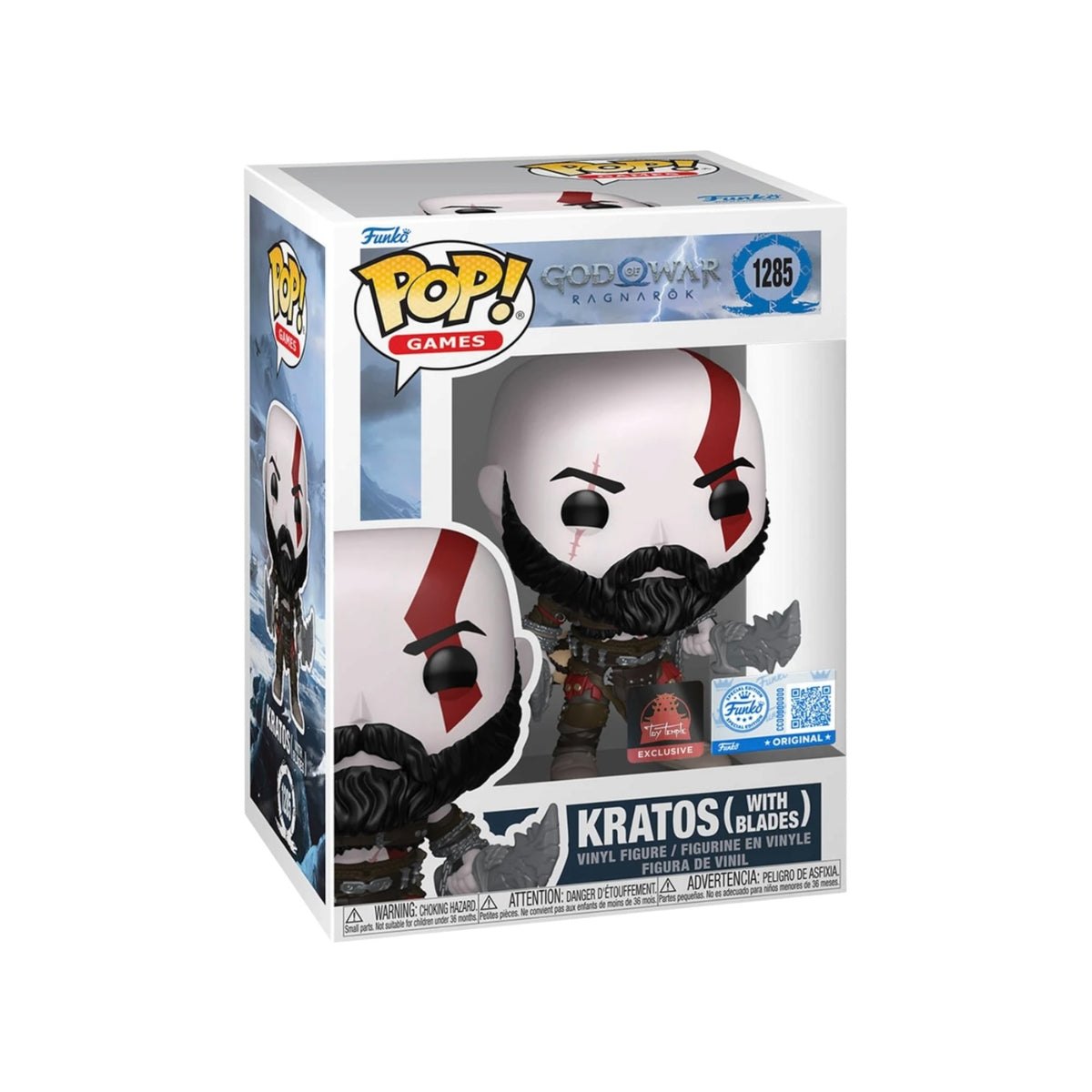 Kratos (with Blades) #1285 Funko Pop! - God of War Ragnarök - Toy Temple Pre-Release Exclusive
