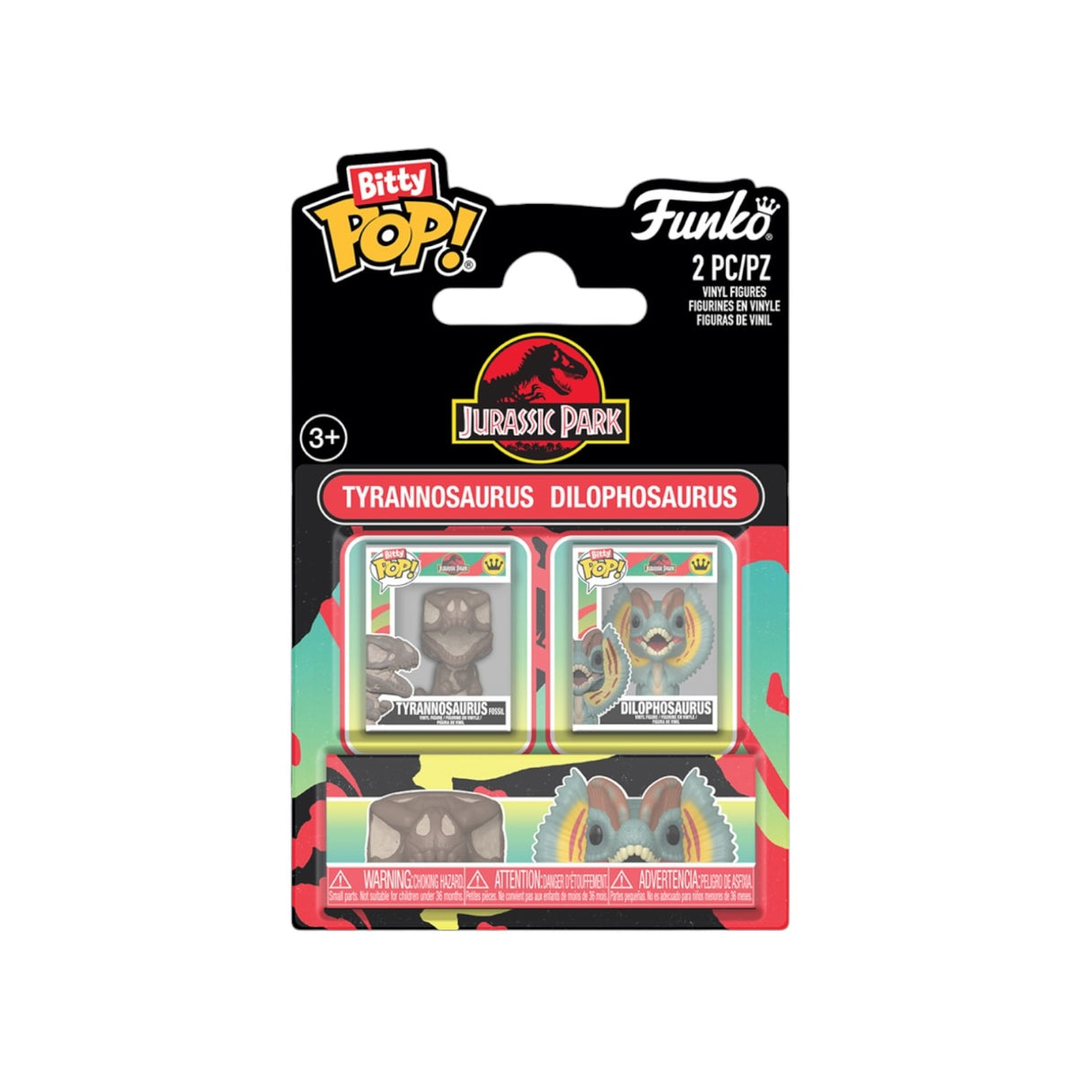 Tyrannosaurus Fossil & Dilophosaurus 2 Pack Funko Bitty Pop! - Jurassic Park