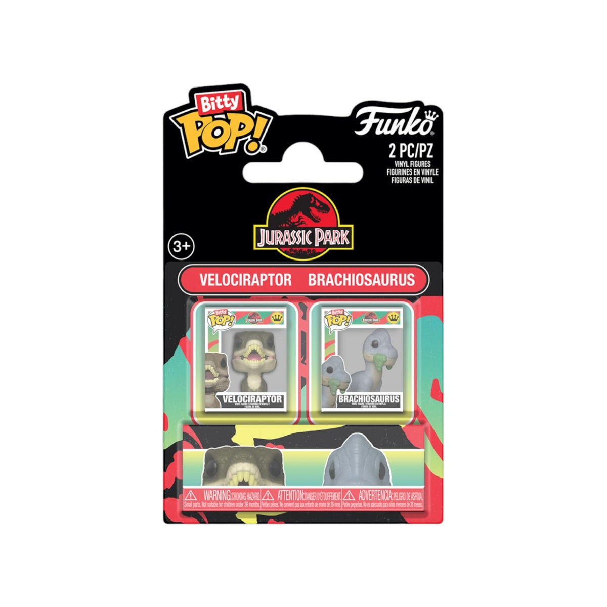 Velociraptor & Brachiosaurus 2 Pack Funko Bitty Pop! - Jurassic Park