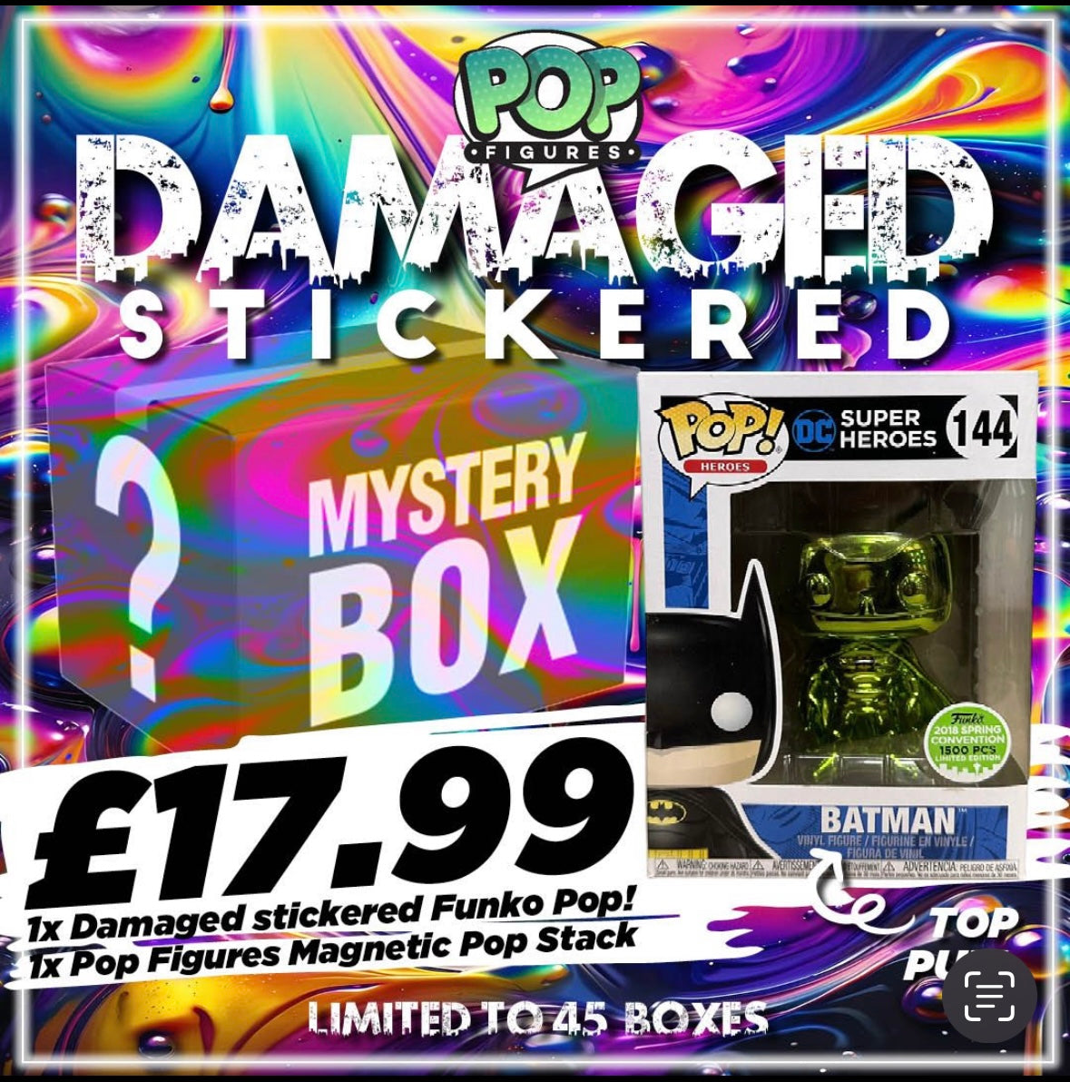 DAMAGED STICKERED POP & STACK MYSTERY BOX