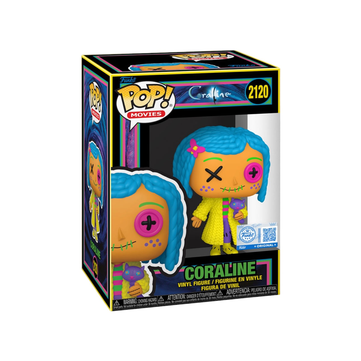 Coraline (Patchwork) #2120 (Blacklight) Funko Pop! - Coraline - Funko Exclusive