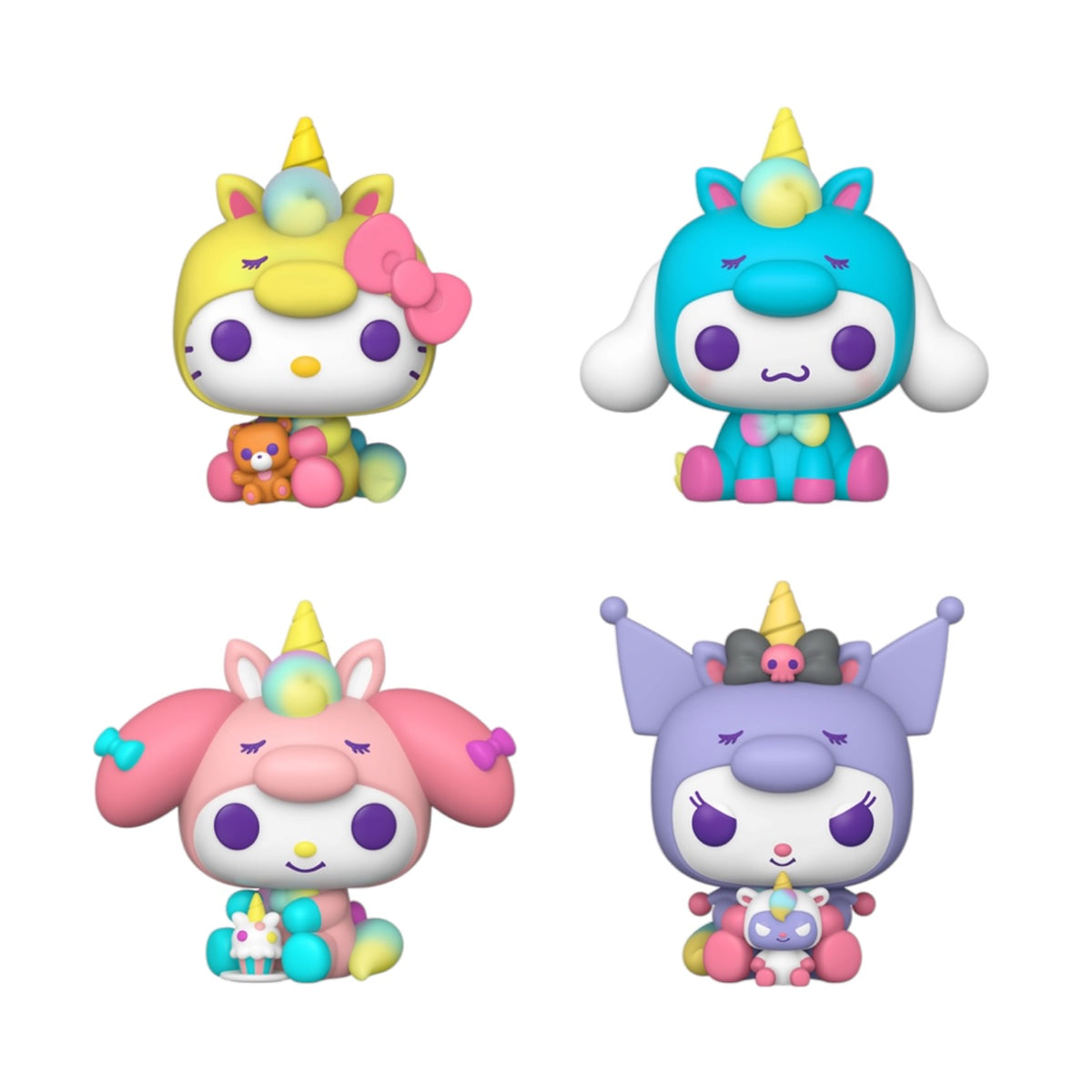 Hello Kitty / Cinnamoroll / My Melody / Kuromi - Hello Kitty (Unicorn Outfit) 4 Pack Funko Pop! - Hello Kitty