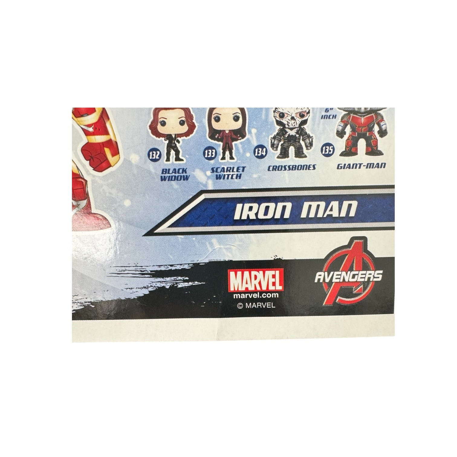 Crease to the bottom of the box of Iron Man Funko Pop! #126