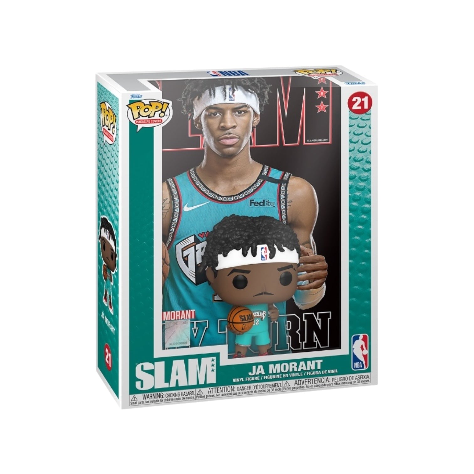 Funko Pop of Ja Morant #21, highlighting the Vancouver Grizzlies, designed with vivid colors and a stylish appearance.