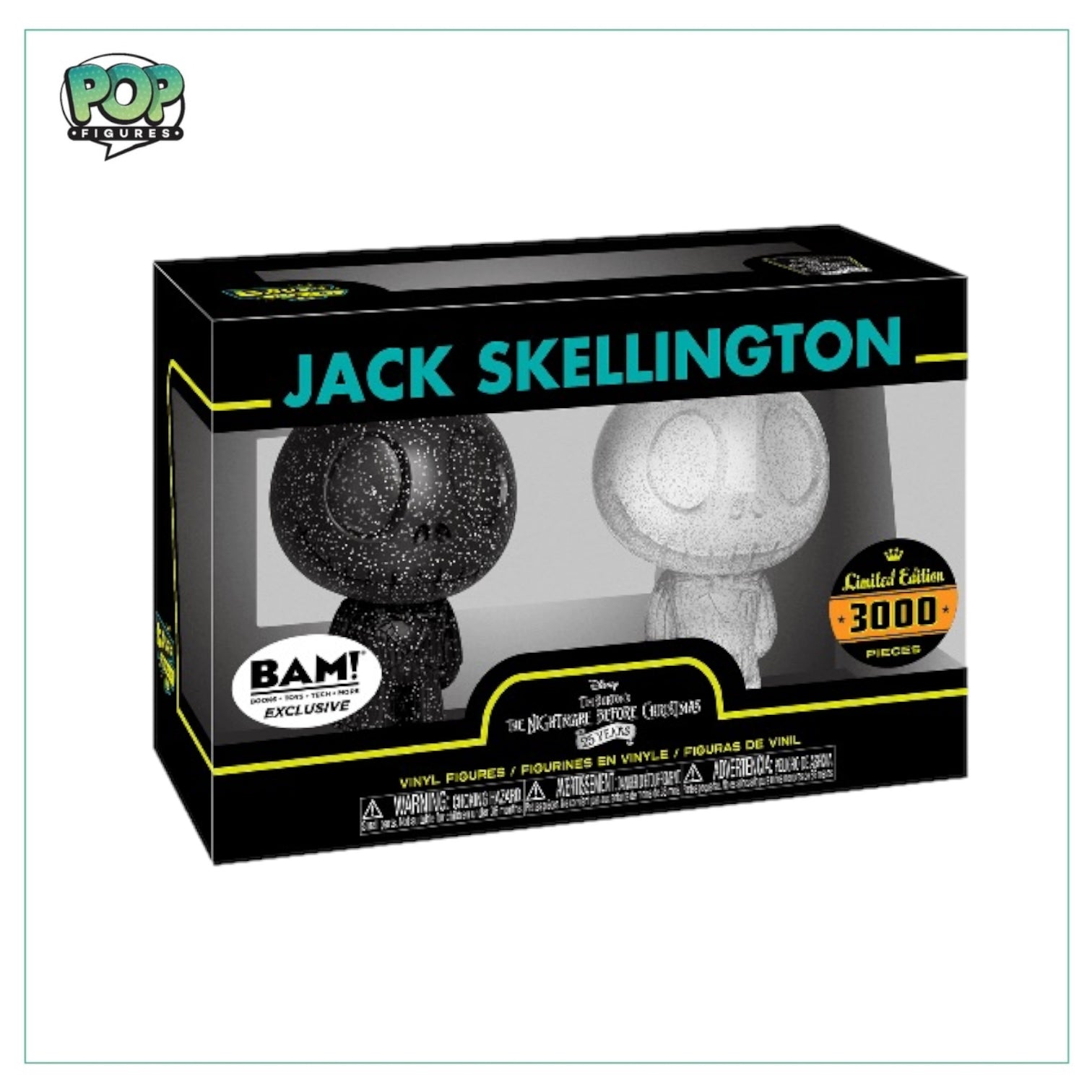 Jack Skellington Deluxe Hikari 2 Pack, Disney special edition in black and white, limited to 3000 pieces.