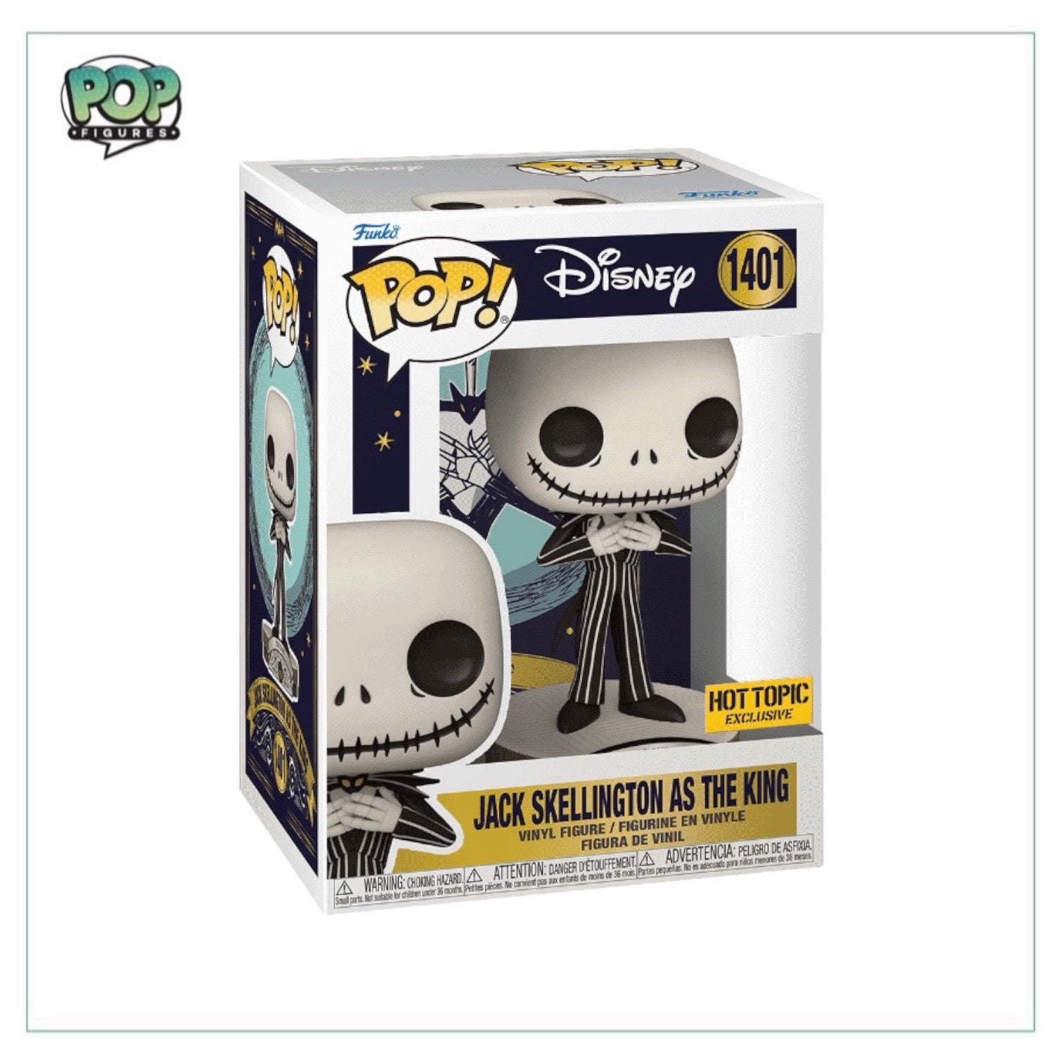 Jack Skellington as The King Funko Pop! figure from The Nightmare Before Christmas, exclusive to Hot Topic.
