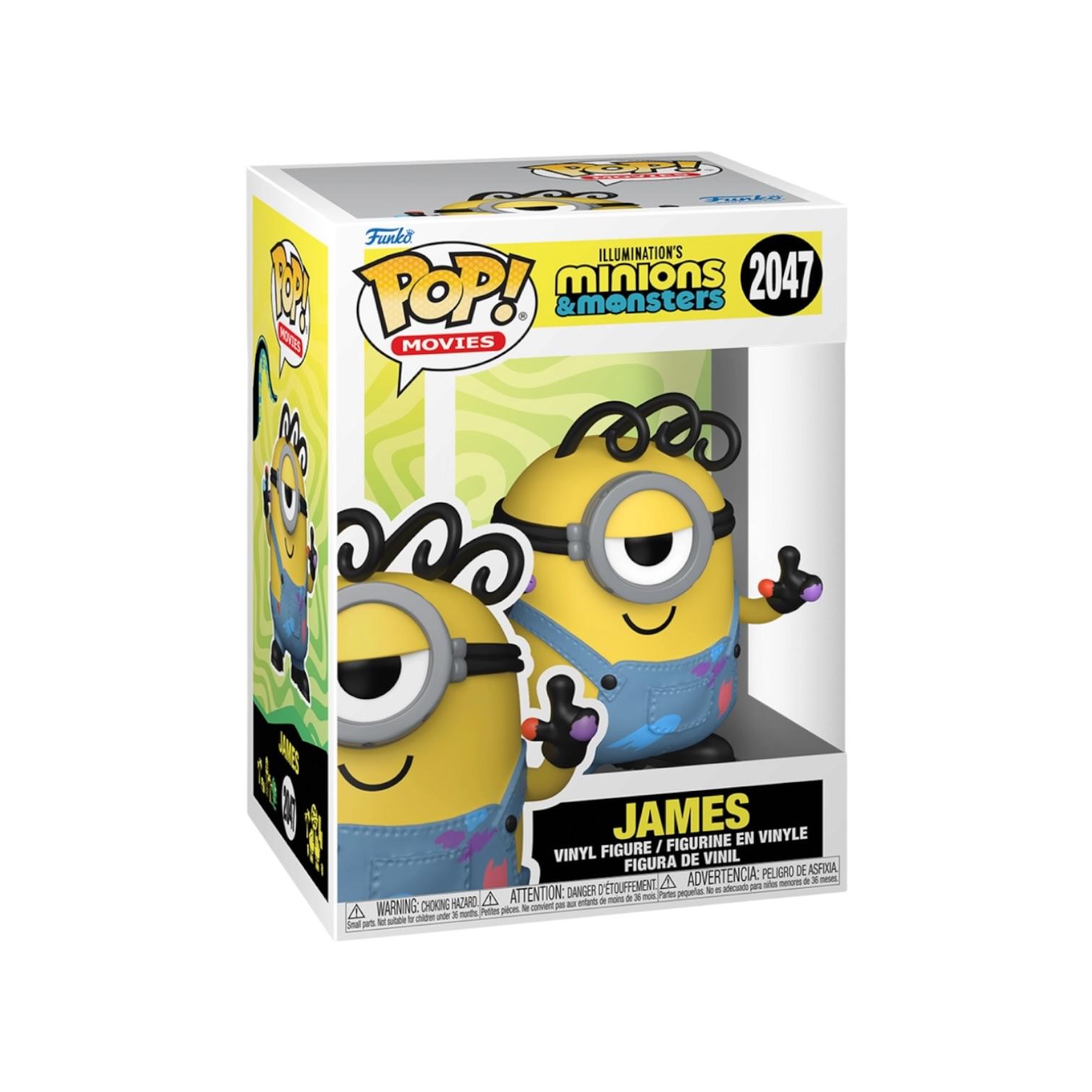 Funko Pop! vinyl figure packaging featuring a Minion character with a white background