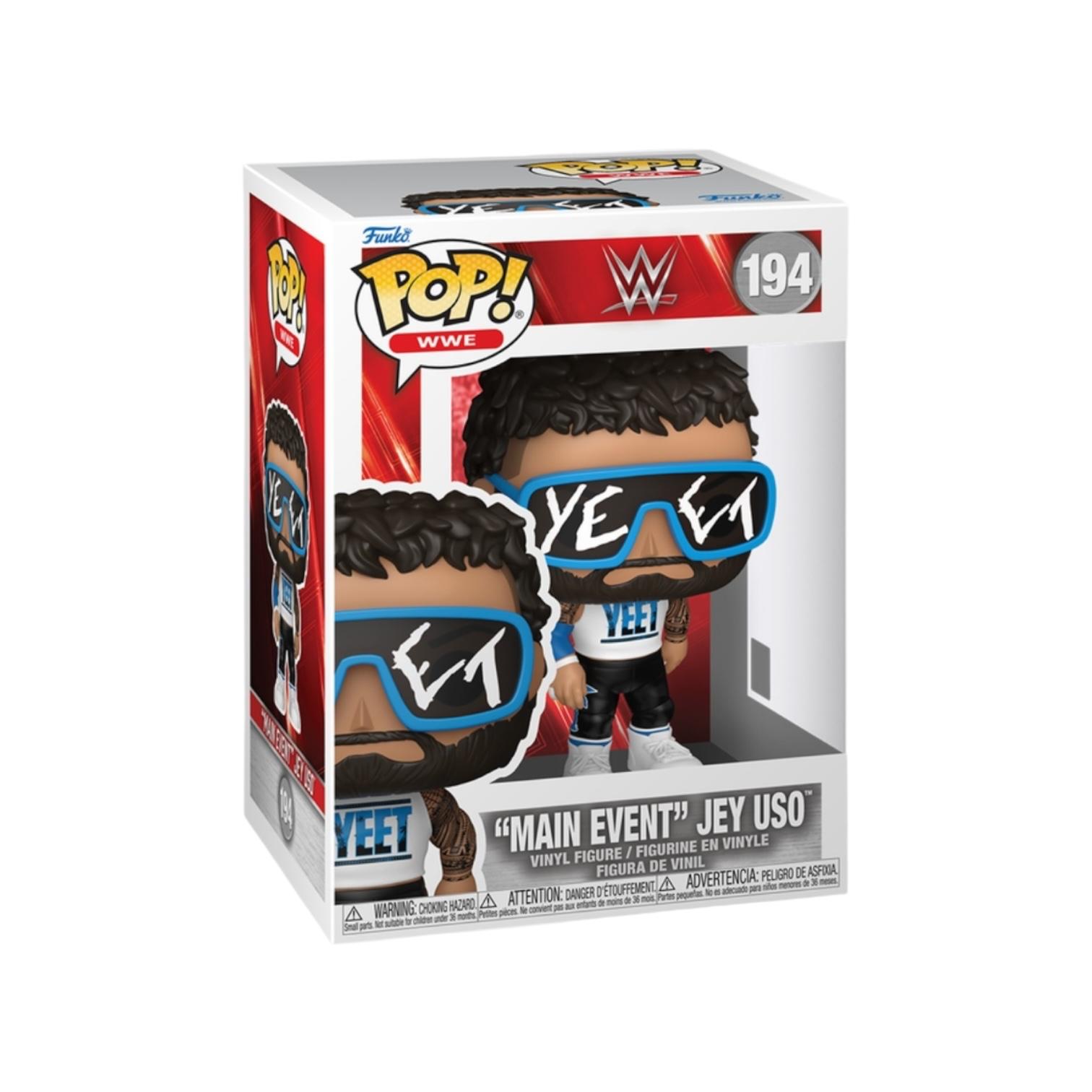 Funko Pop! WWE figure packaging with 'Main Event' Jey Uso