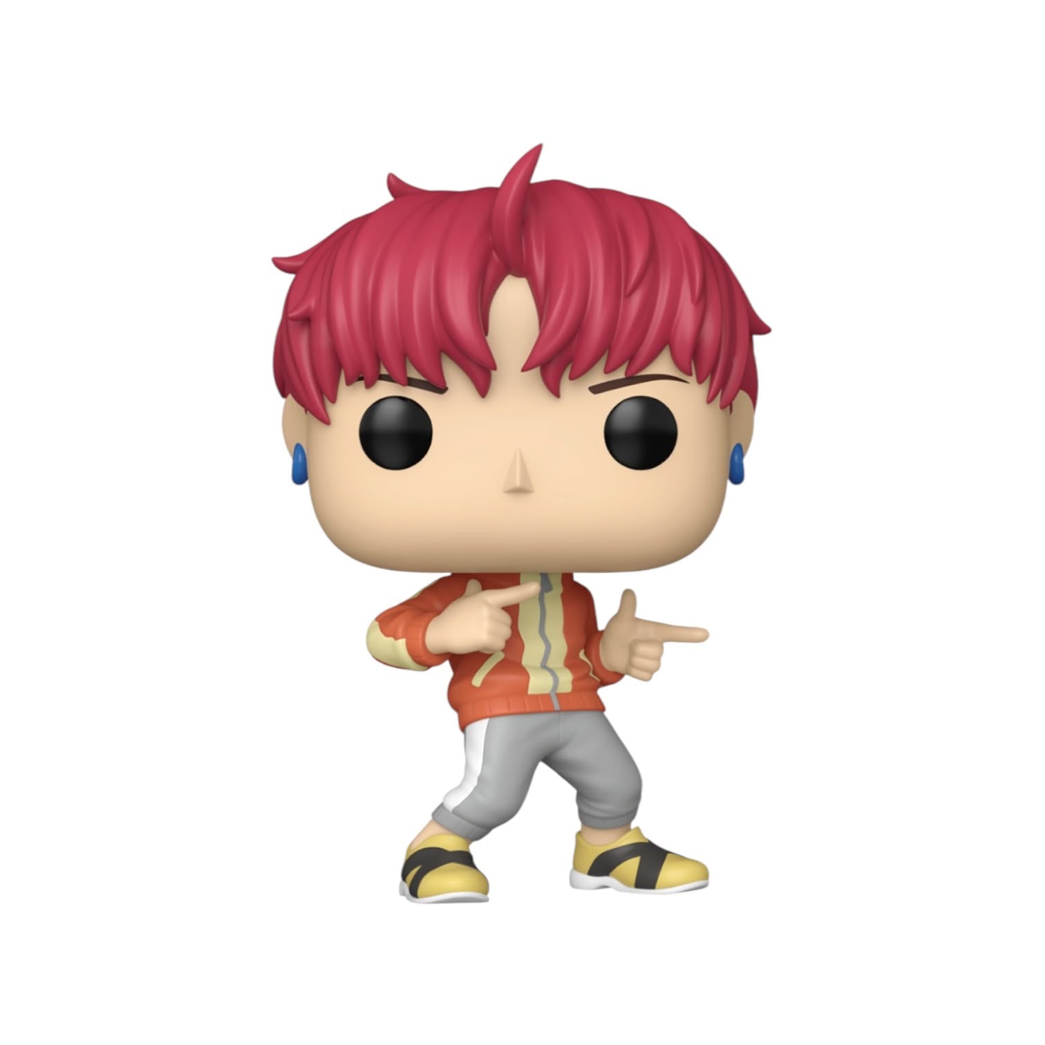 Funko Pop! vinyl figure with red hair and colorful outfit on a white background