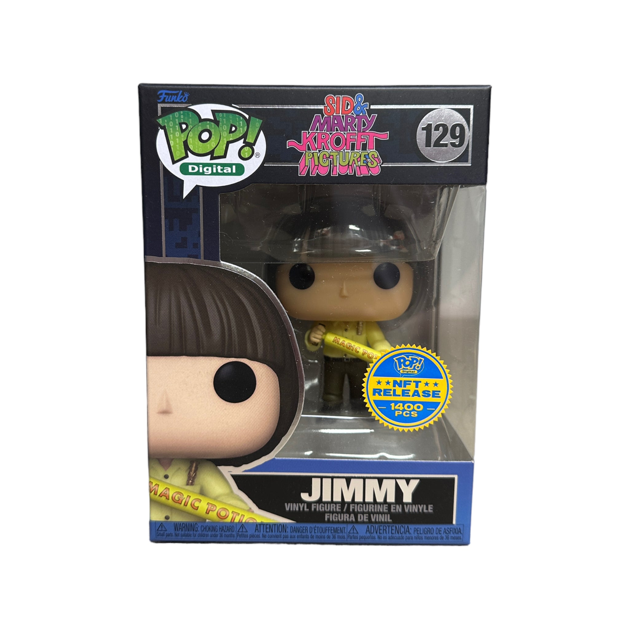 Jimmy #129 Funko Pop! - Sid & Marty Krofft NFT Exclusive, limited edition of 1400, rated 8.75/10 condition.